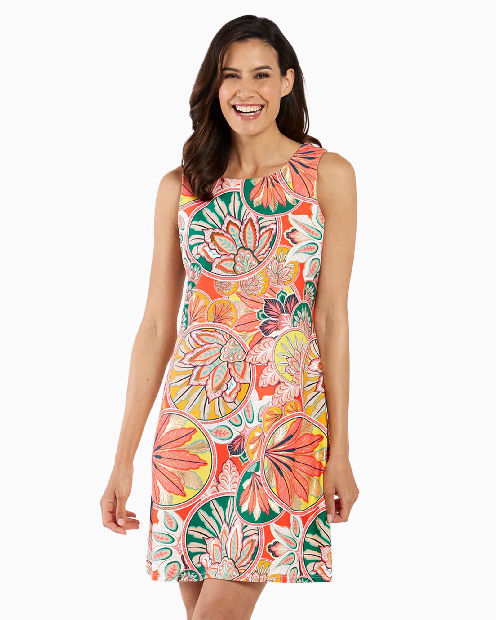 Beth Dress Stained Glass Coral