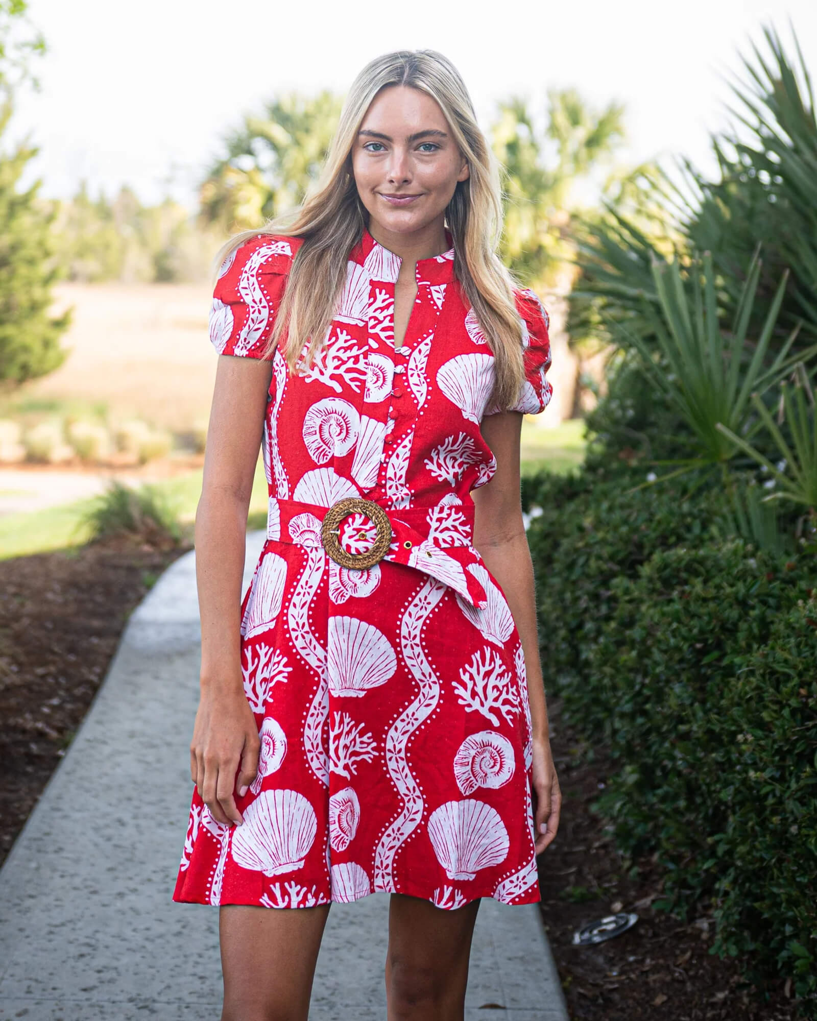 Sea Stripe Belted Tunic Dress
