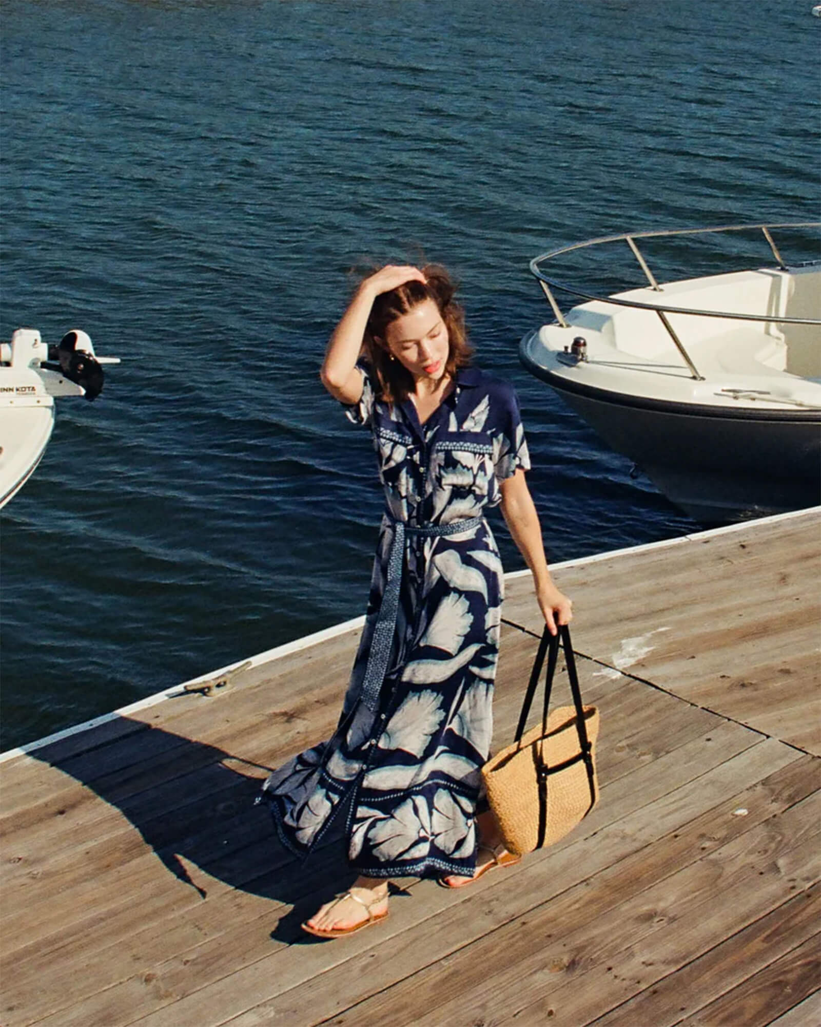 Amira Shirtdress Adelaide Mariner - Purple Poppy