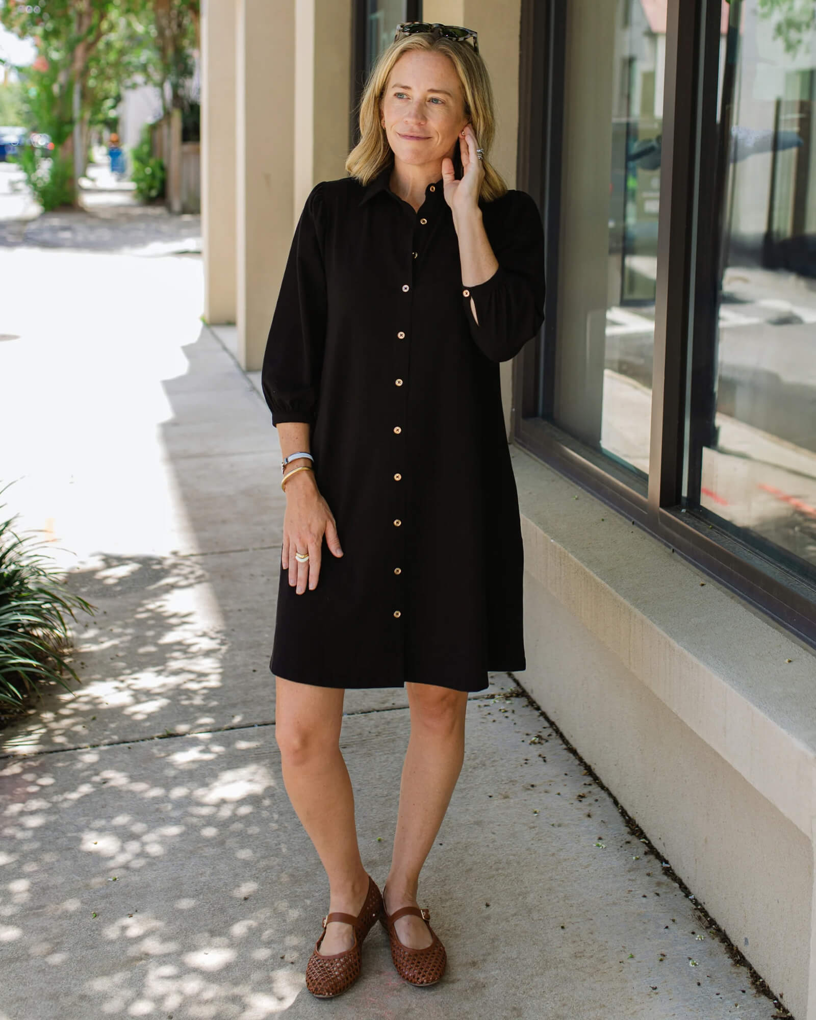 Ashlynn Dress Black - Purple Poppy