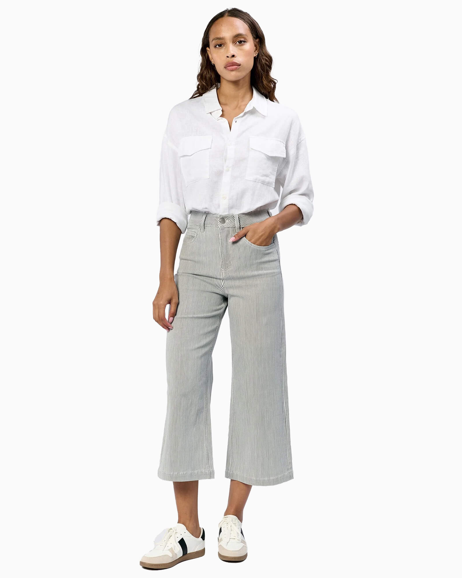 Audrey Wide Leg Jean Railroad Grey