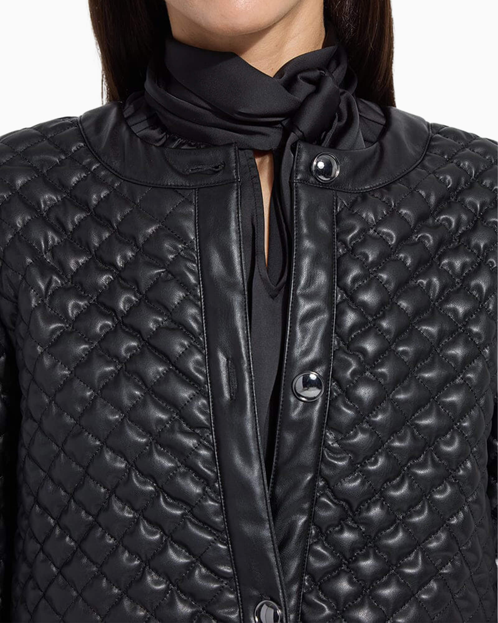 Aurelle Quilted Vegan Leather Jacket