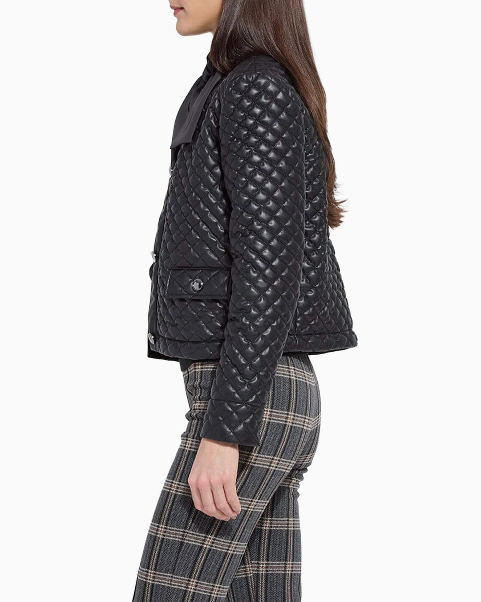 Aurelle Quilted Vegan Leather Jacket