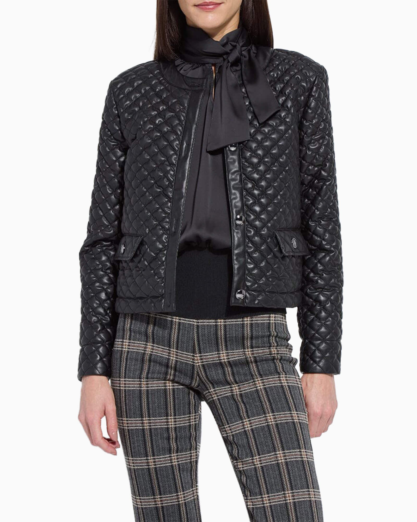 Aurelle Quilted Vegan Leather Jacket