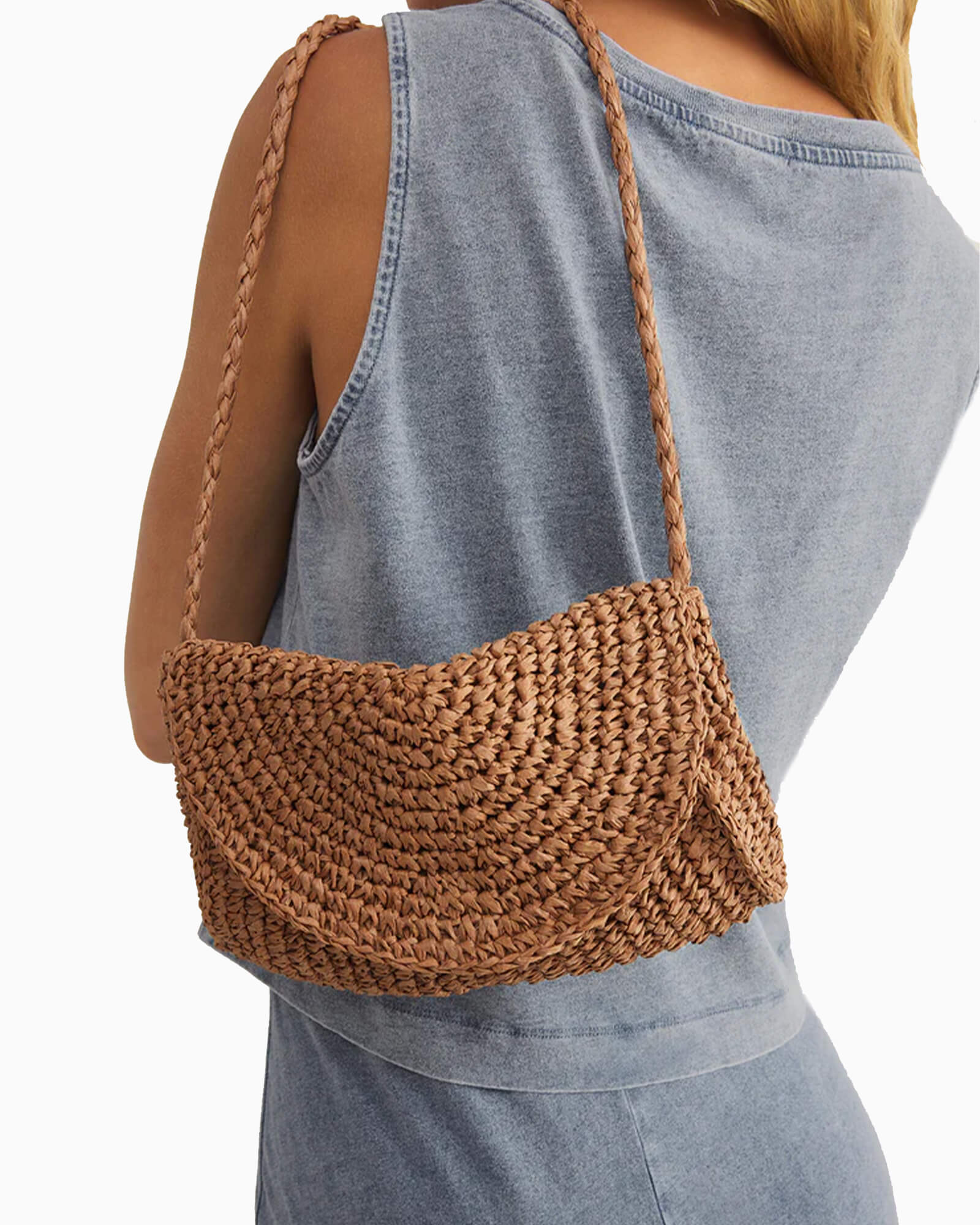Sand Dollar Mini Straw Bag Tobacco