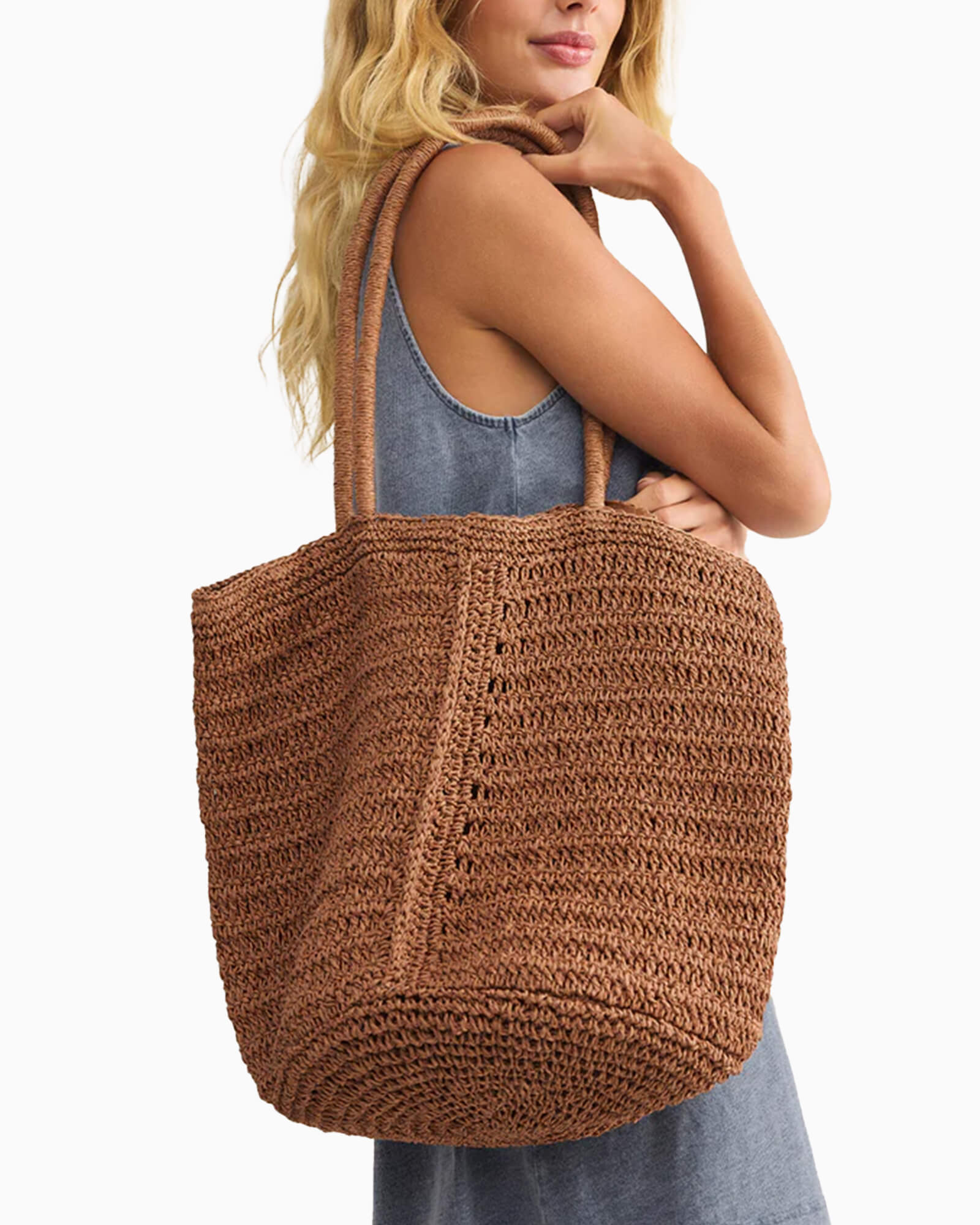Las Lomas Straw Bag Tobacco