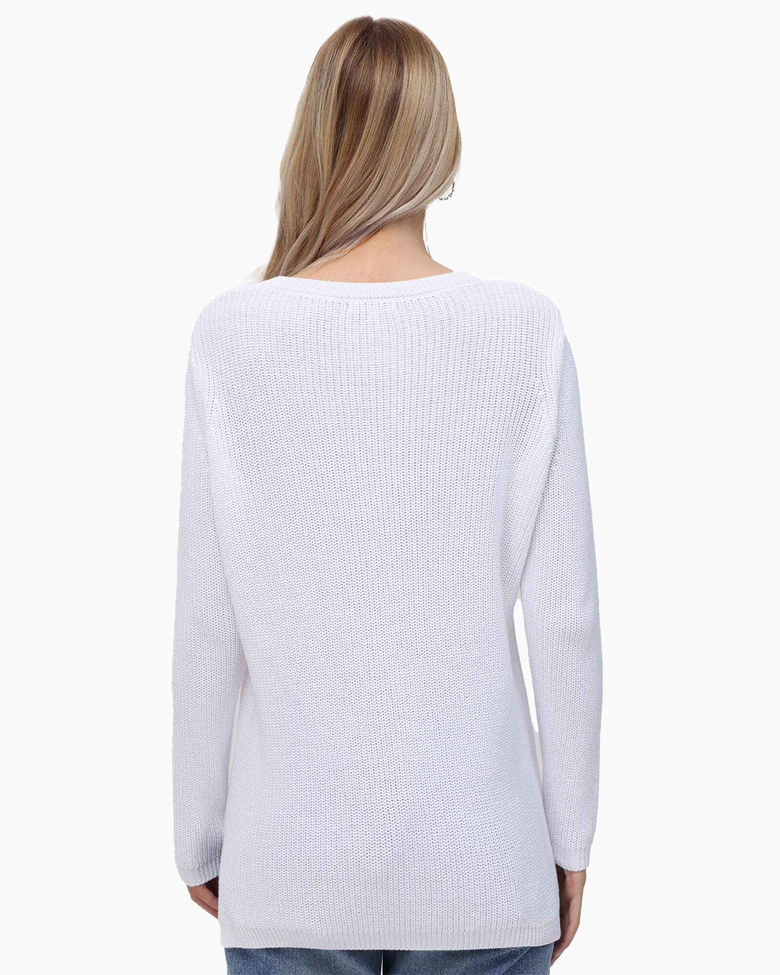 Emma Crewneck Shaker Stitch Cotton Sweater