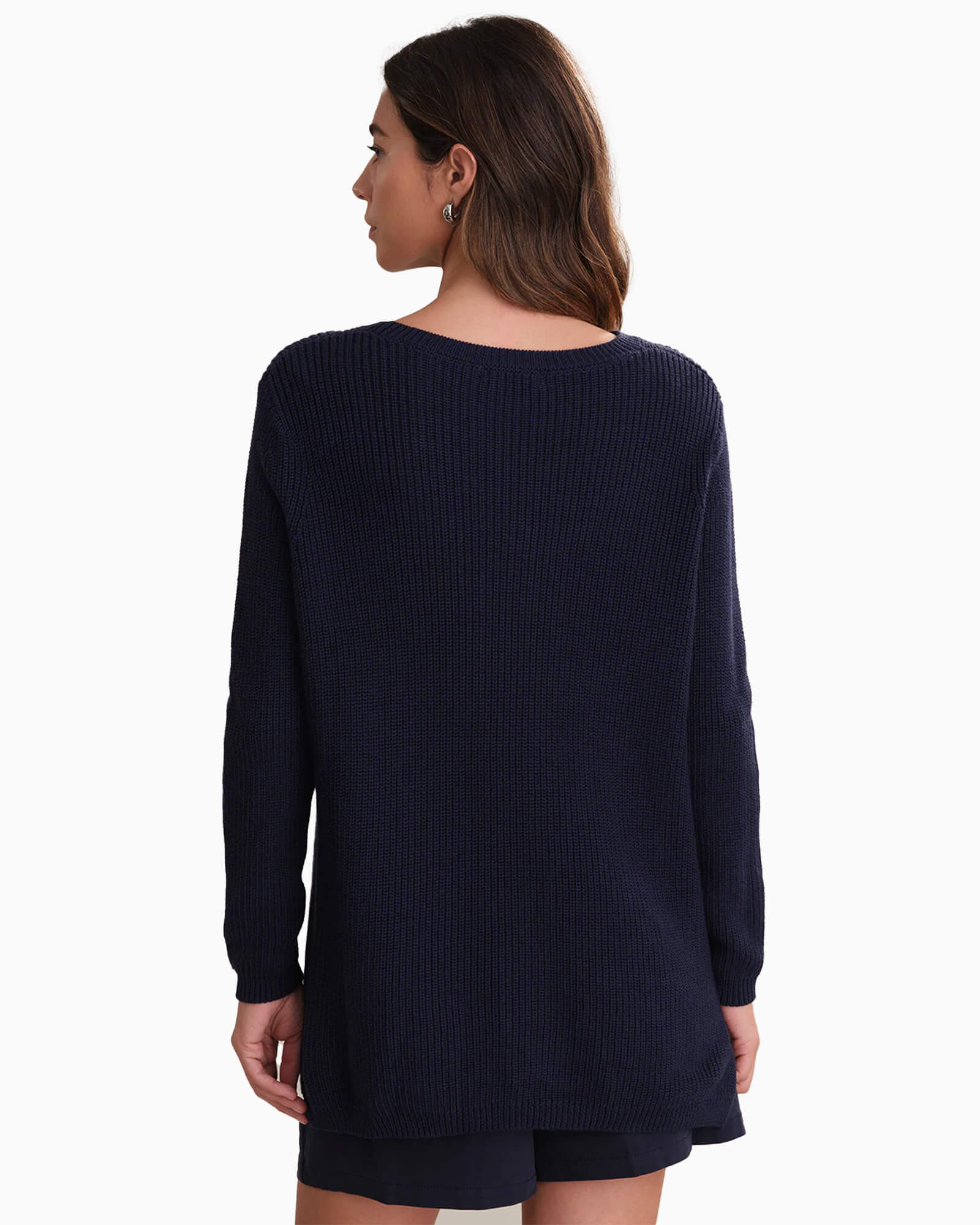 Emma Crewneck Shaker Stitch Cotton Sweater