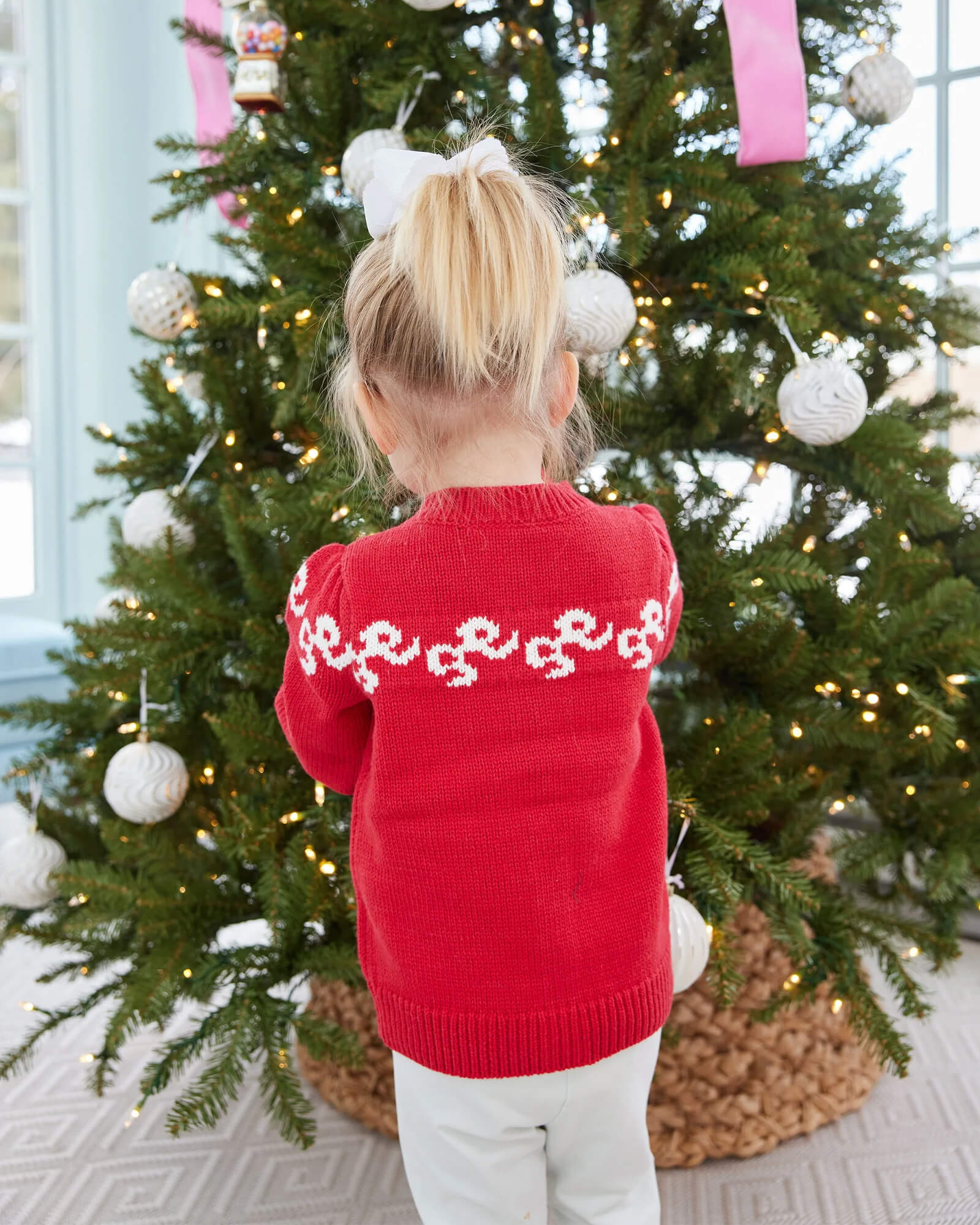 Red Kids Bow Cardigan
