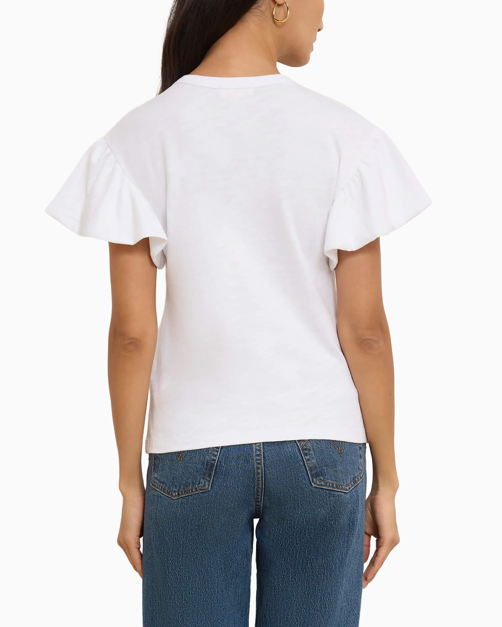 Camille Ruffle Tee White