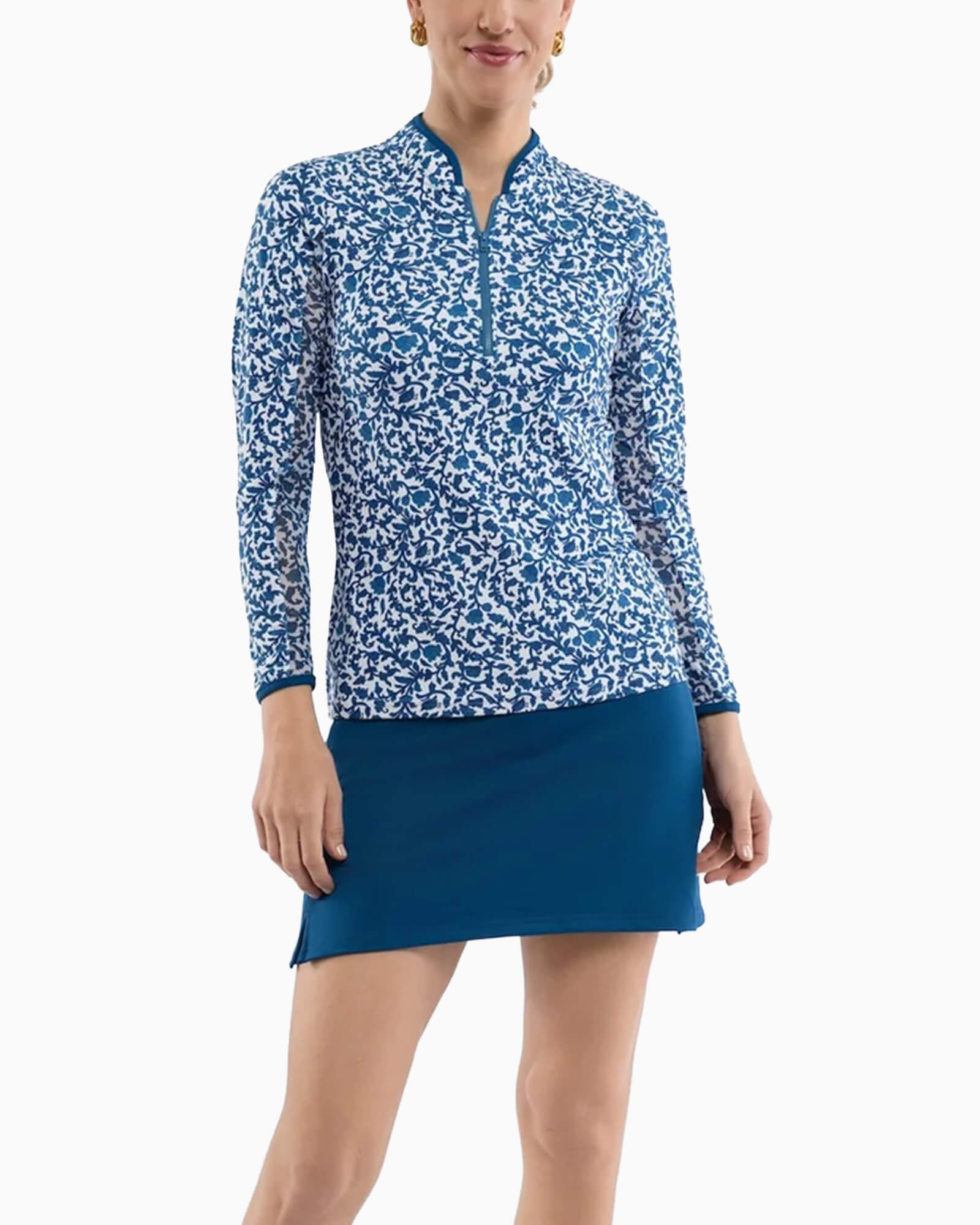 Carey Quarter Zip Porcelain Floral