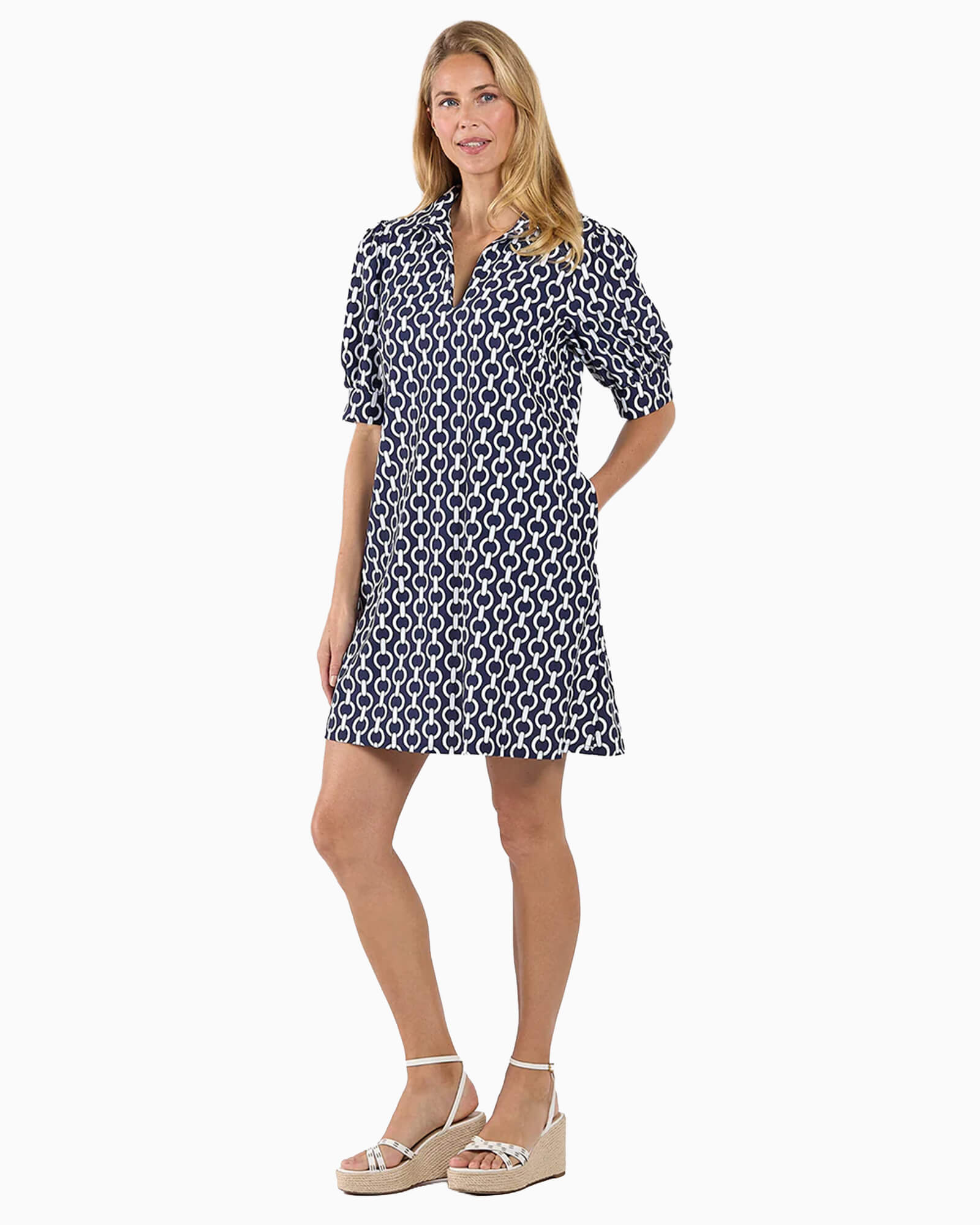 Emerson Dress Navy Chains