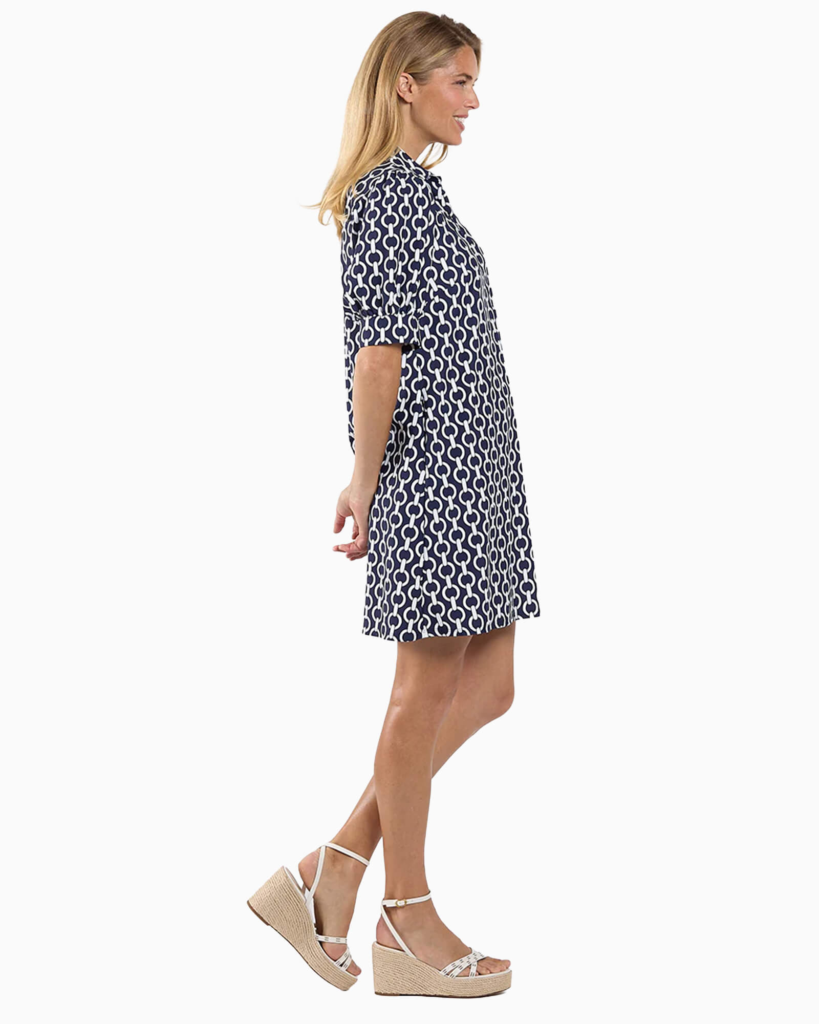 Emerson Dress Navy Chains - Purple Poppy