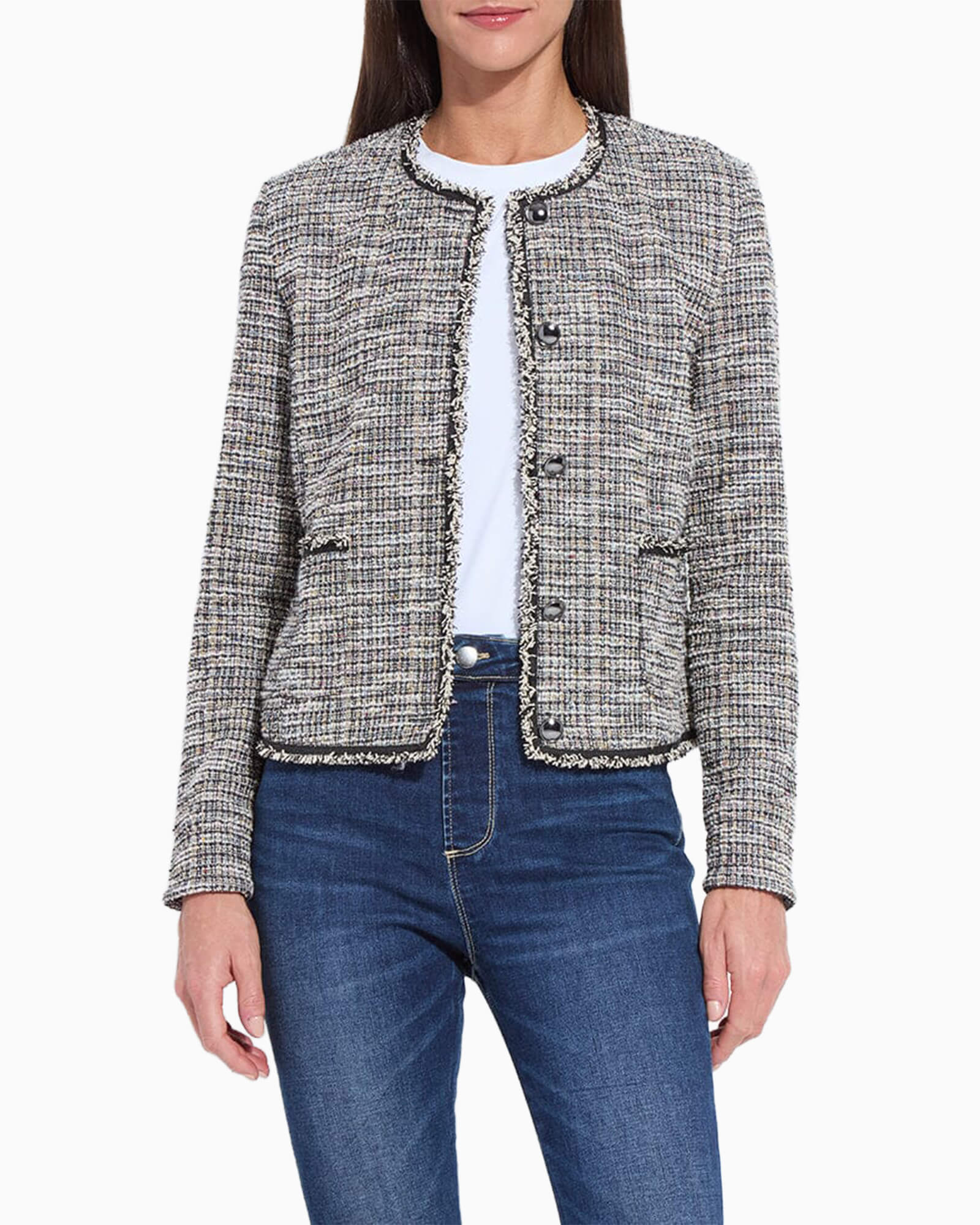 Charlotte Collarless Tweed Jacket | Women's Clothing