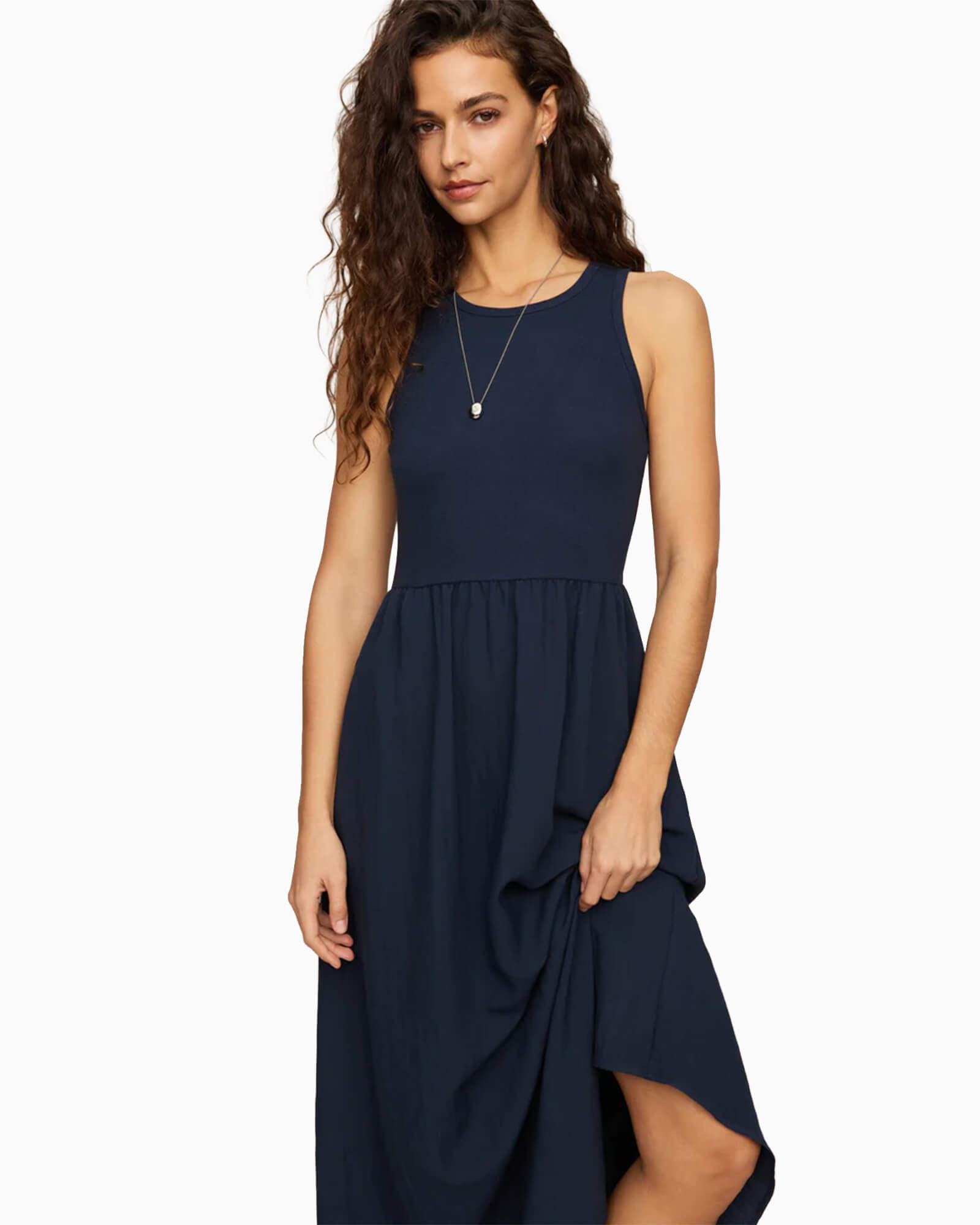 Charlotte Rib Midi Dress - Purple Poppy