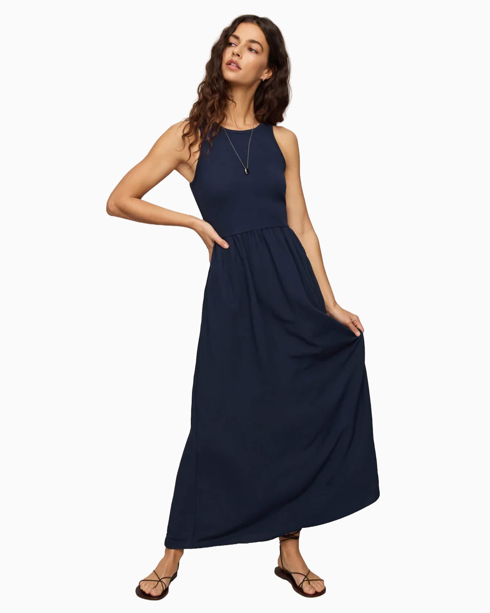 Charlotte Rib Midi Dress - Purple Poppy