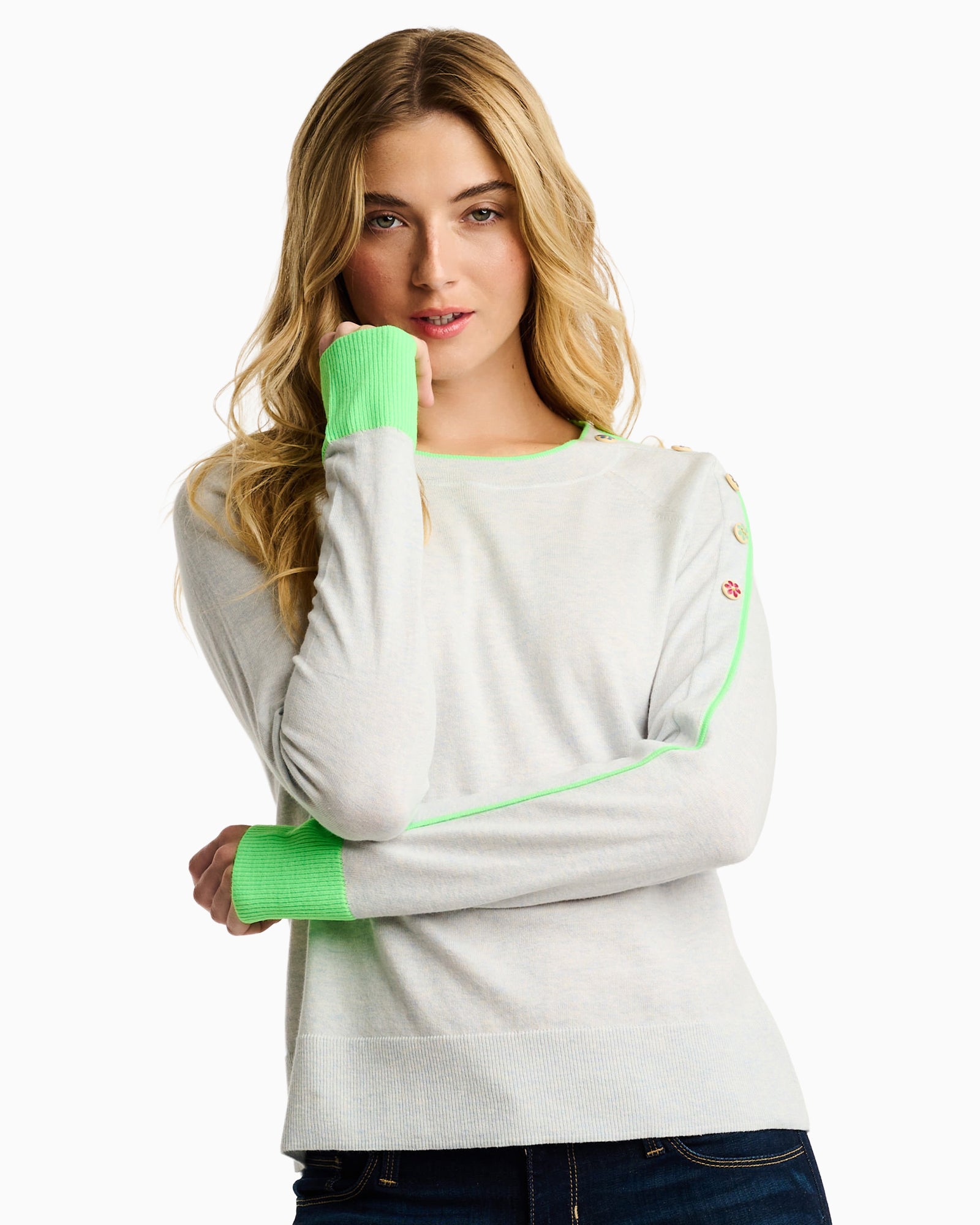 City Chic Sweater Blue Ice - Purple Poppy