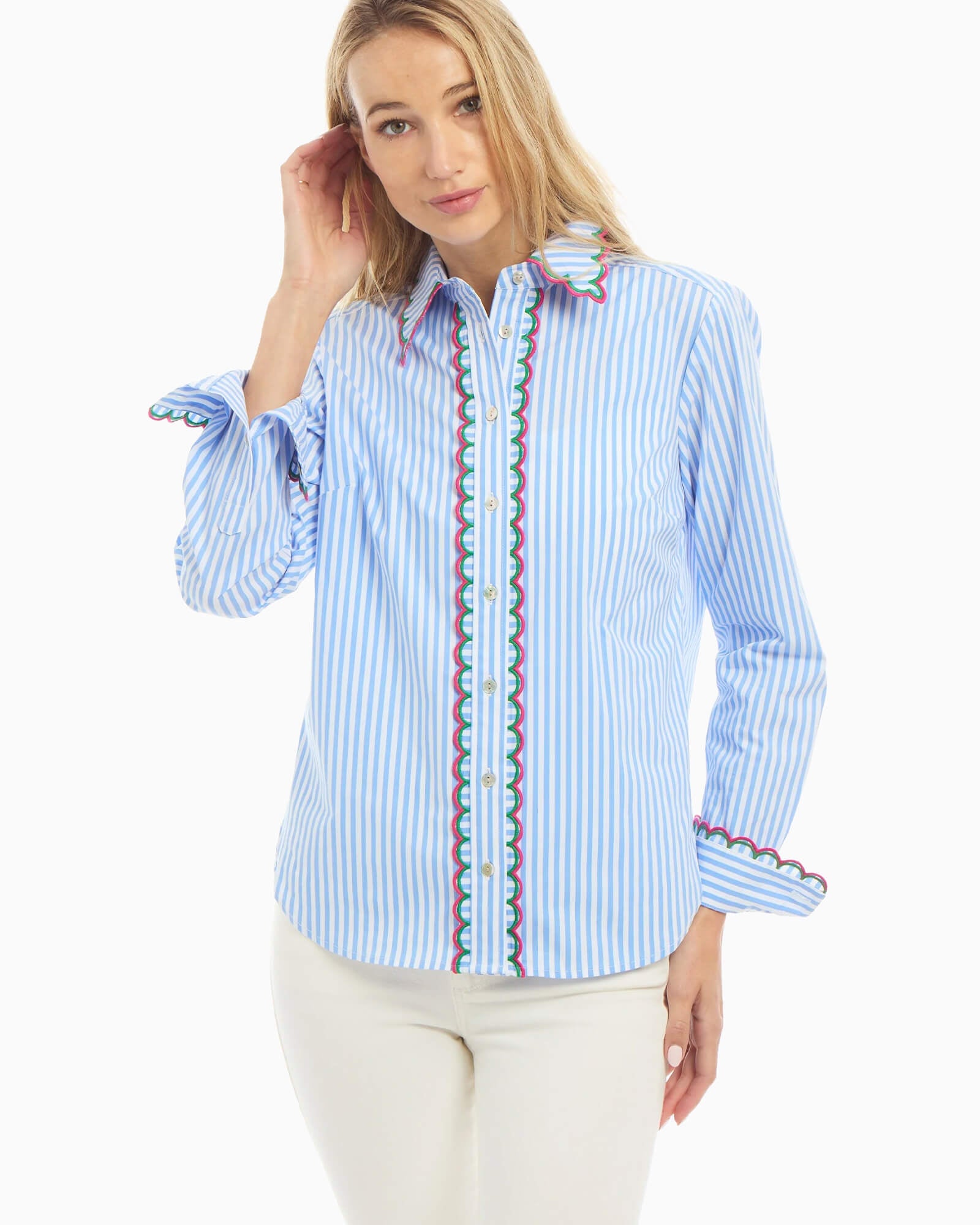 Chloe Shirt Multi Scallop