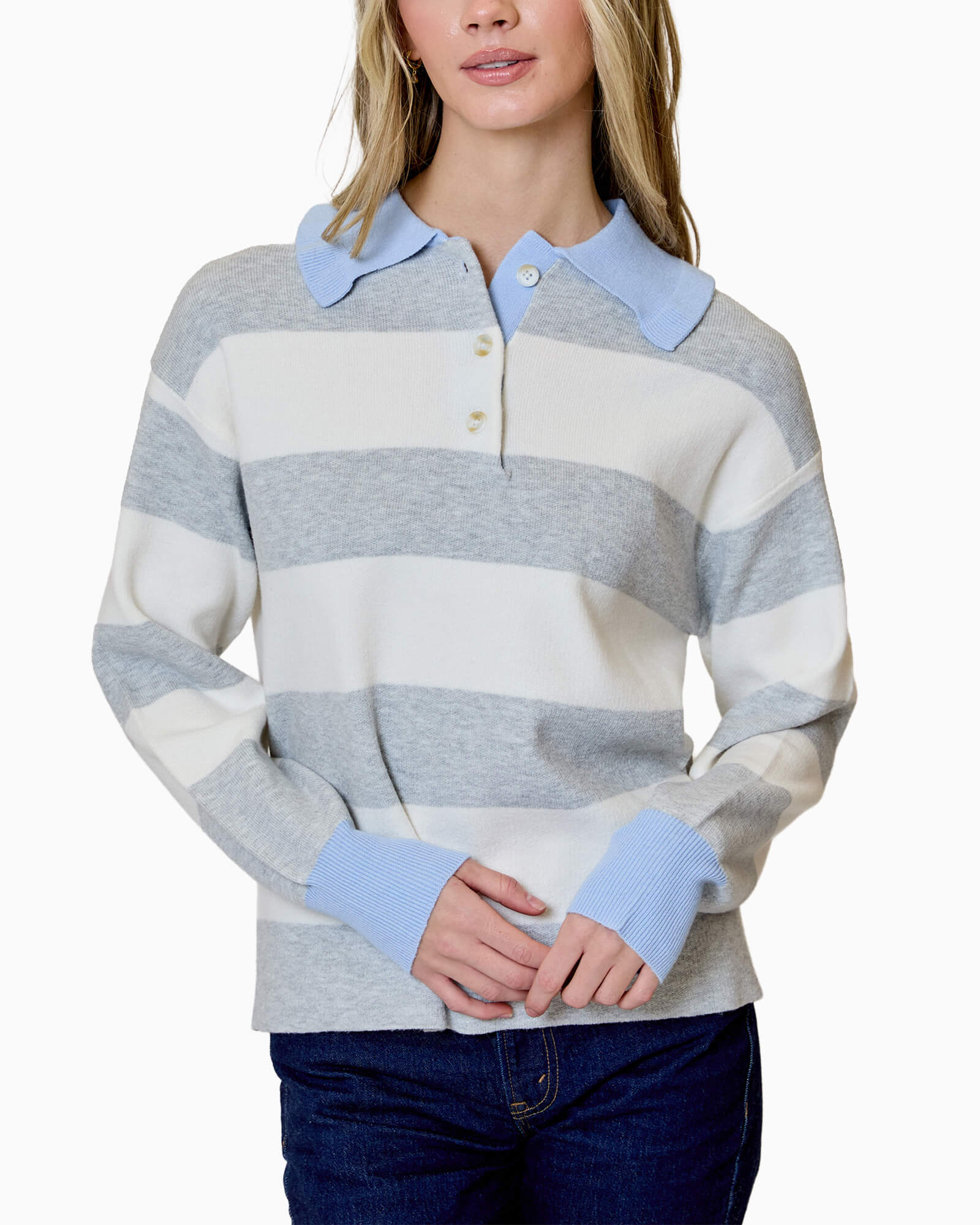Collared Stripe Sweater