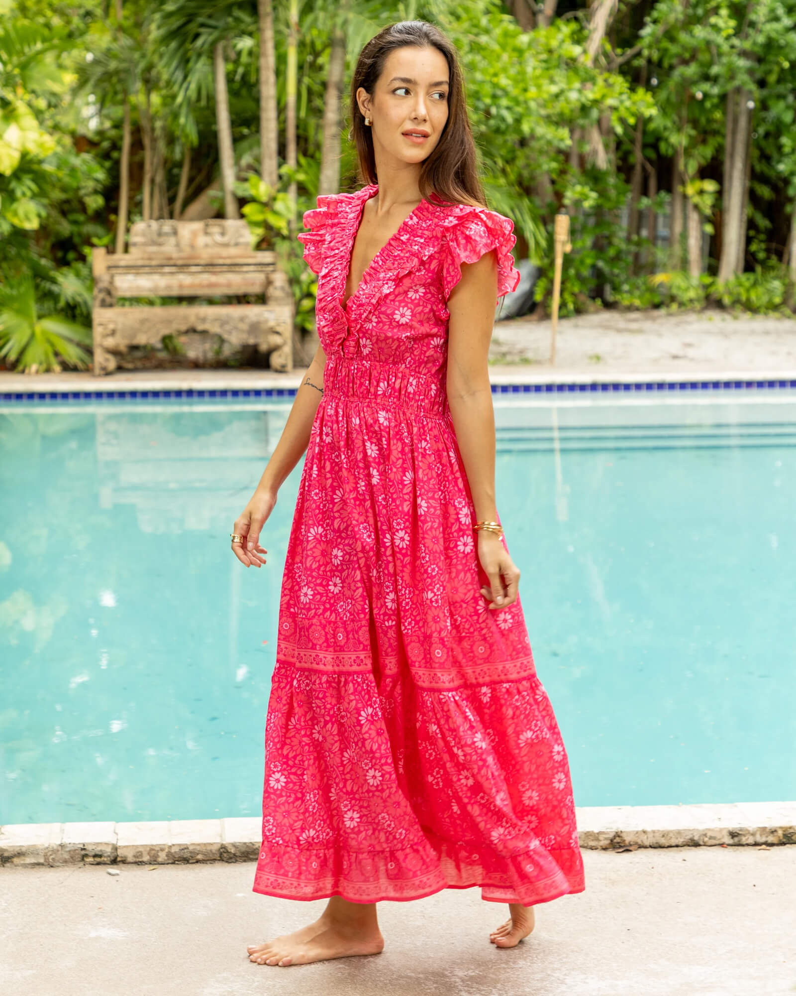Cora Dress Deep Pink