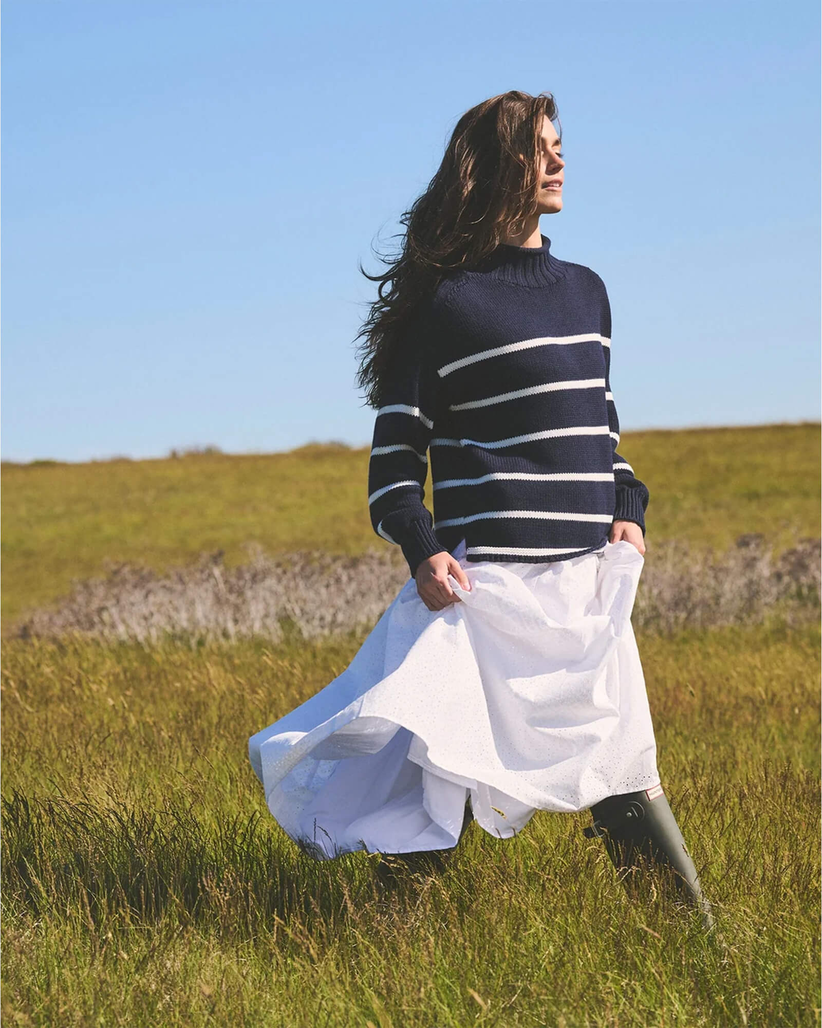 Cornelia Mock Neck Sweater Navy