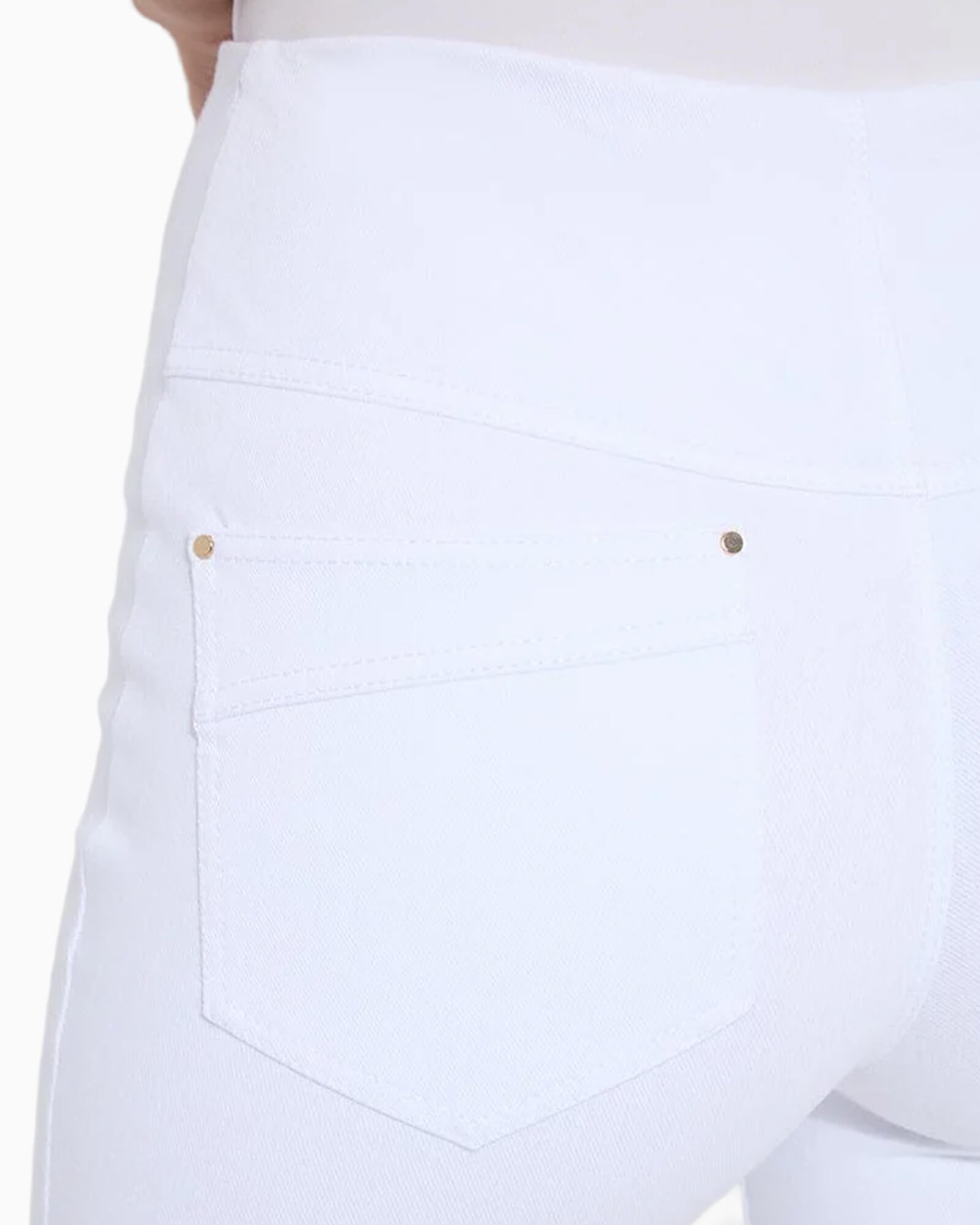 Dara Seamed Hem Crop Denim White