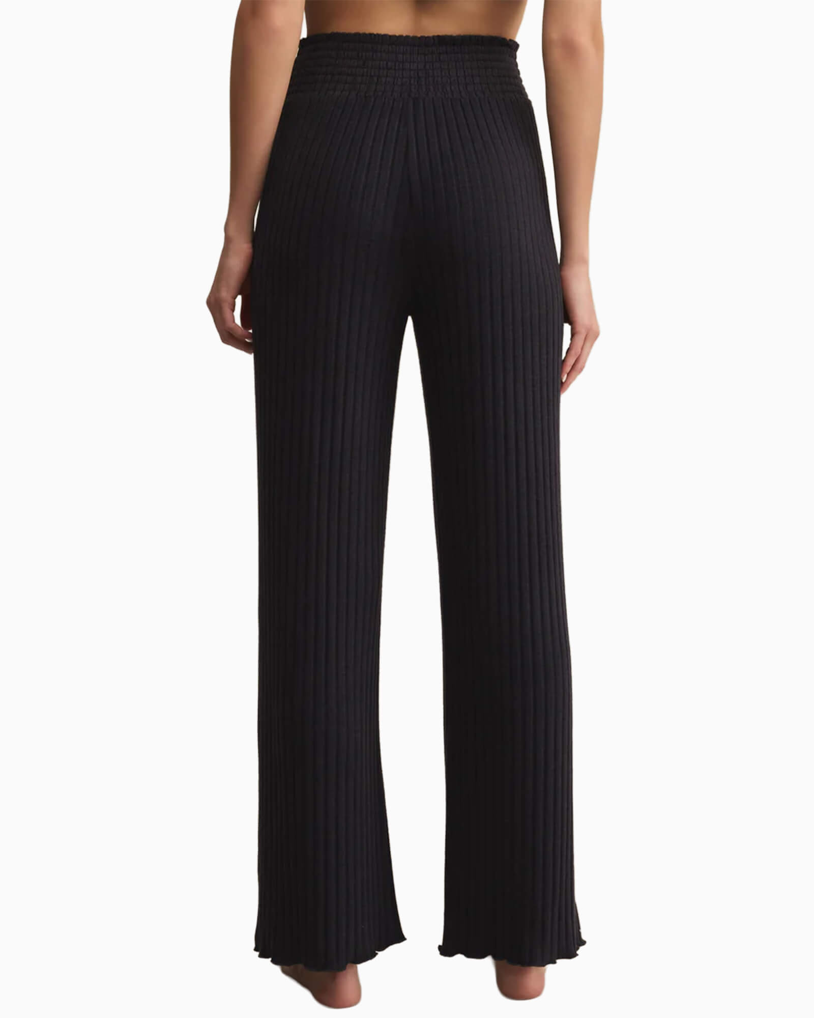Dawn Smocked Rib Pant Black