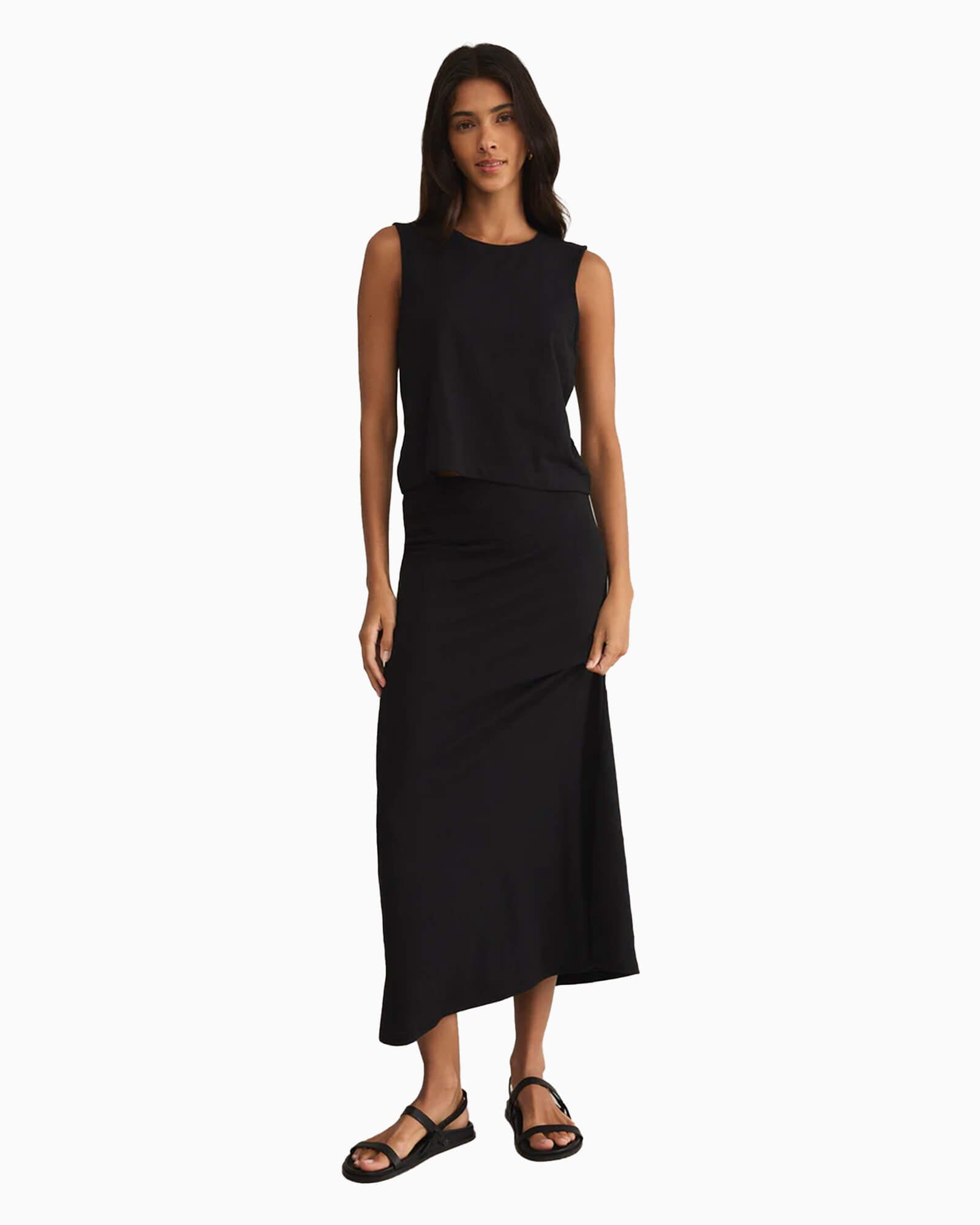 Delavine Textured Midi Skirt