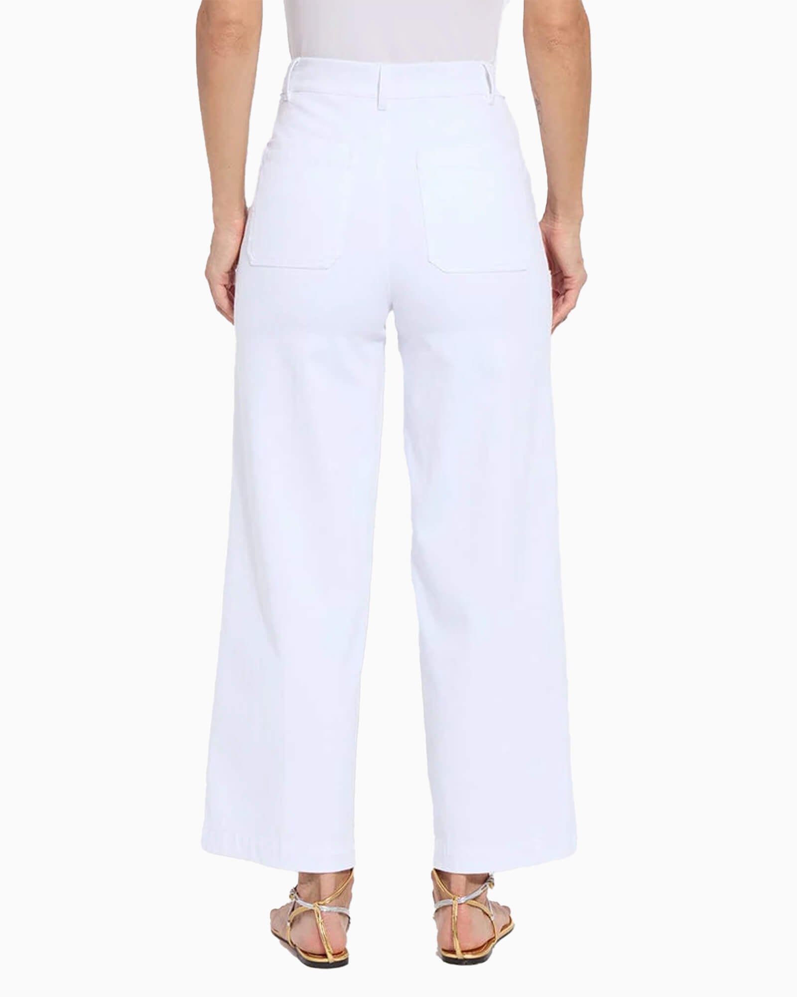 Mallory Sailor High Waist Wide Leg Denim White