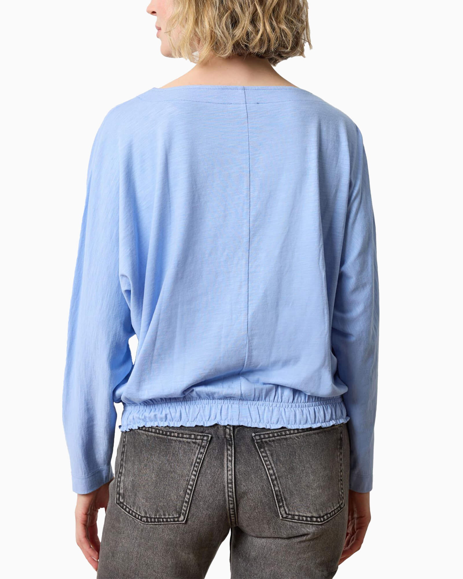 Elastic Hem Dolman Boatneck Wedgewood