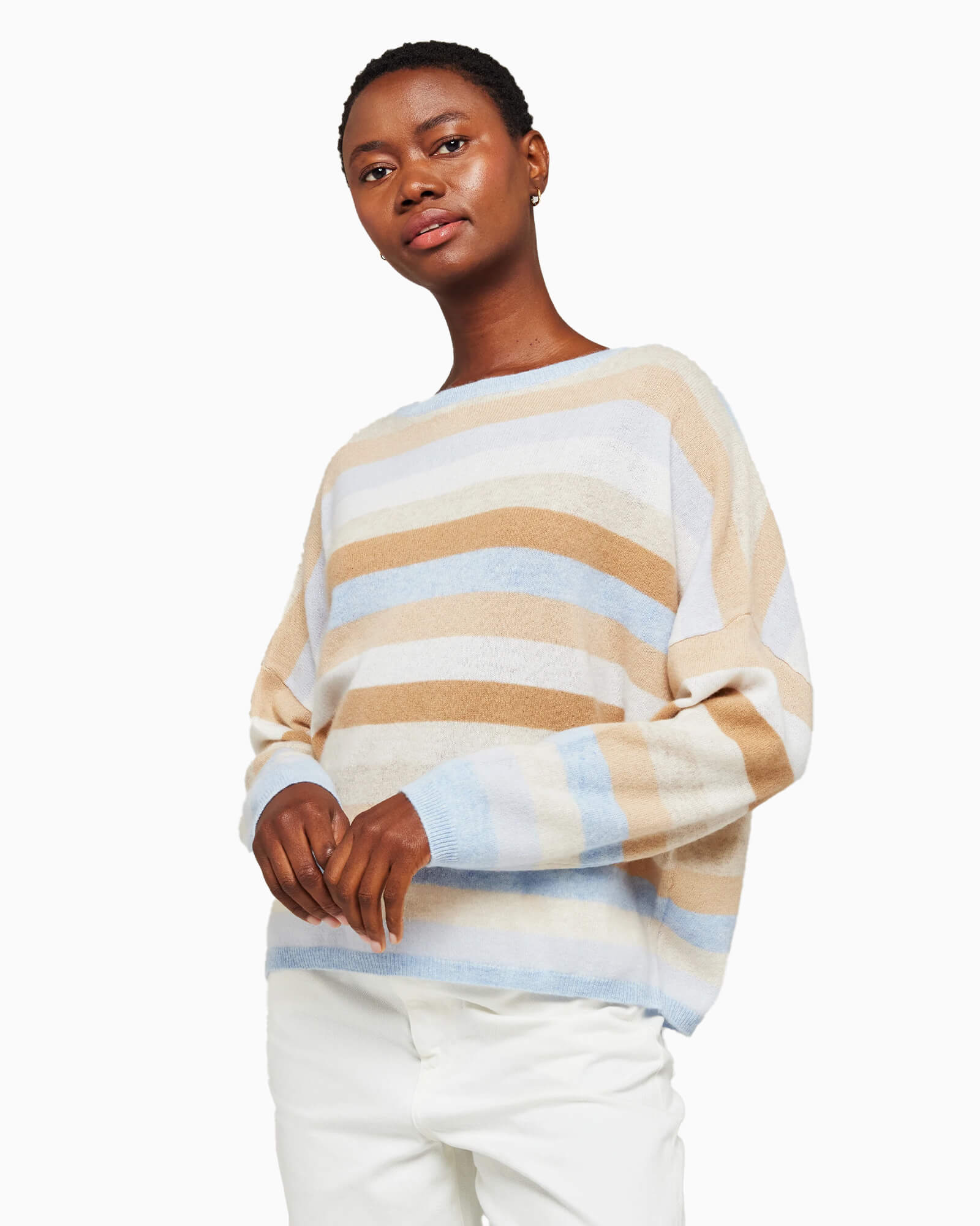 Doris Stripe Cashmere Crew Neck