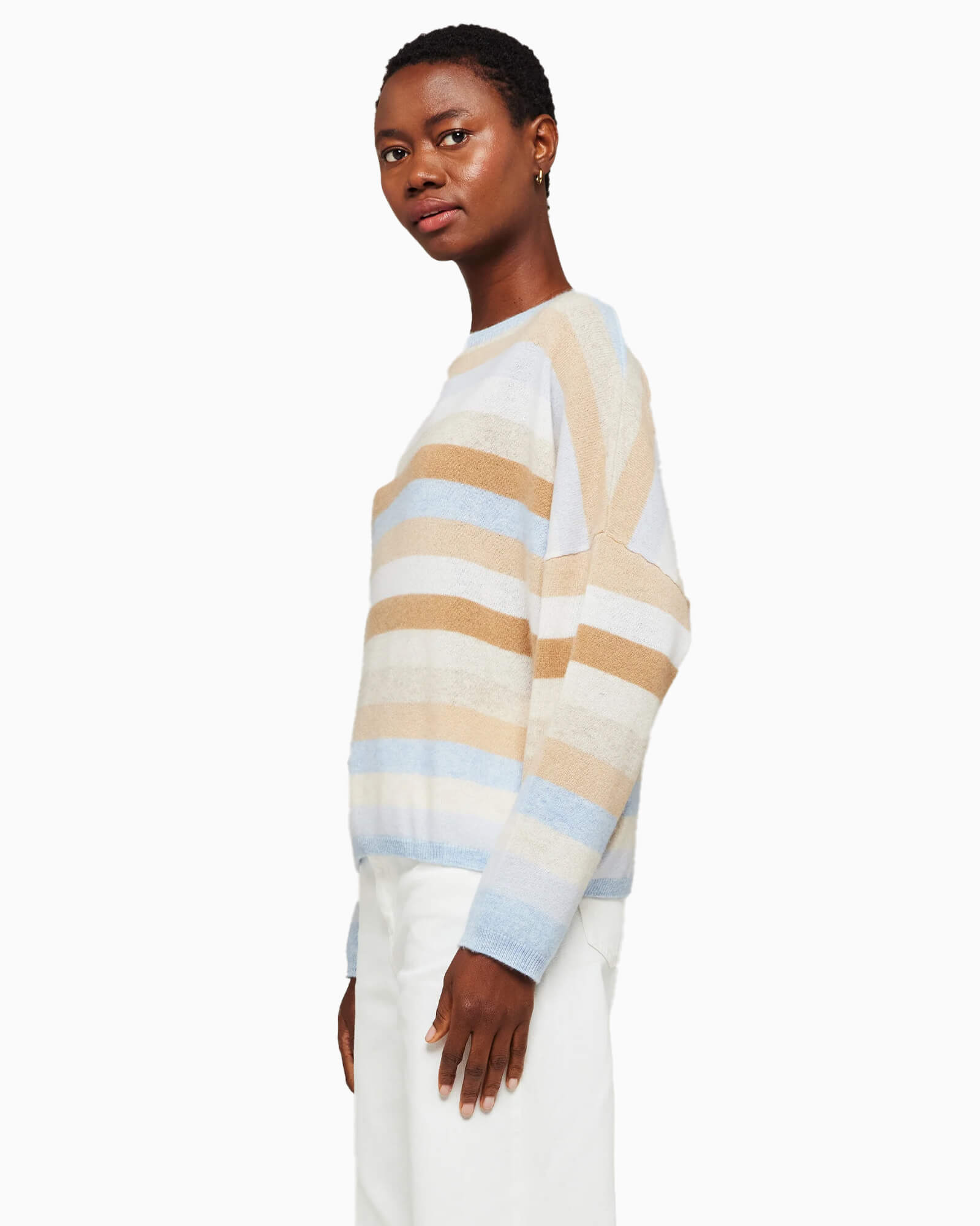 Doris Stripe Cashmere Crew Neck