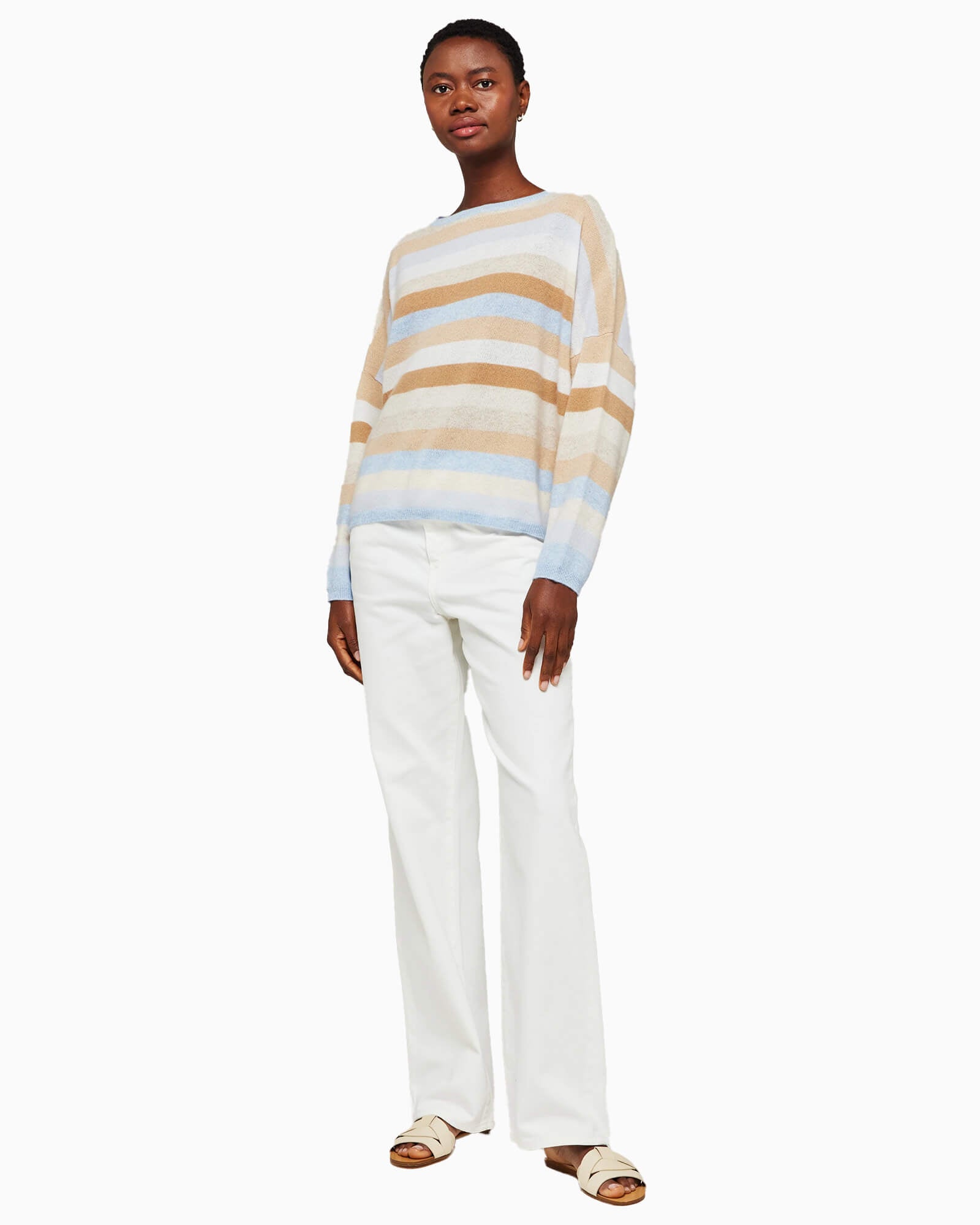 Doris Stripe Cashmere Crew Neck