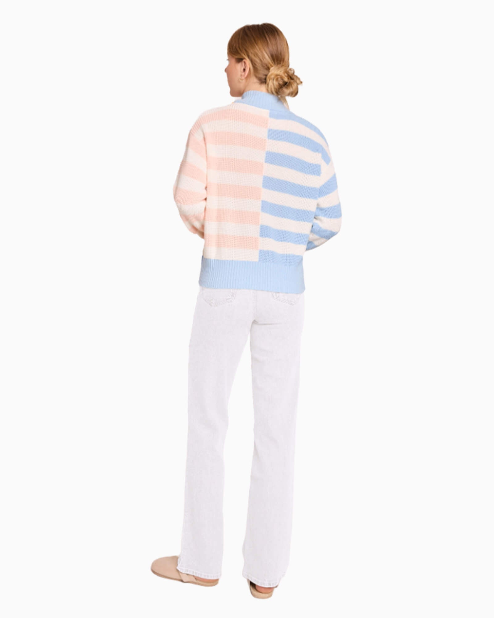 Mixed Stripe Half Zip