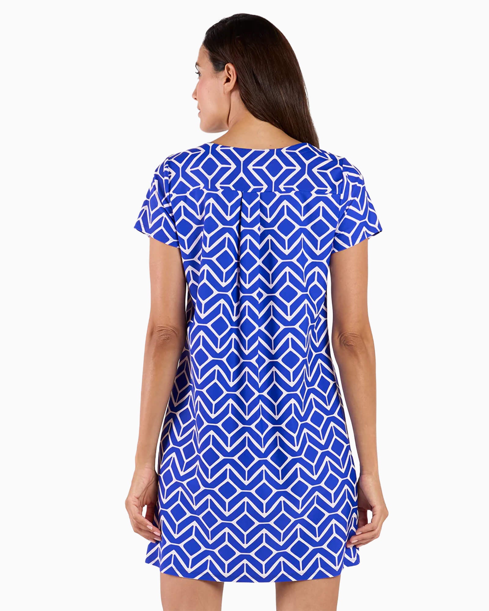 Ella Dress Sail Geo Cobalt - Purple Poppy