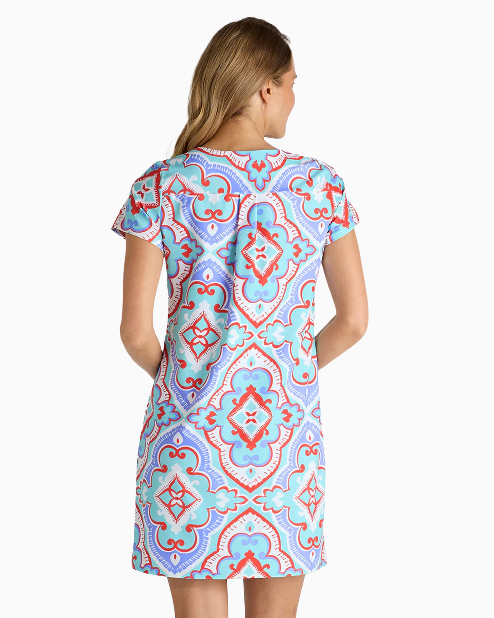 Ella Dress Fez Tile Light Aqua