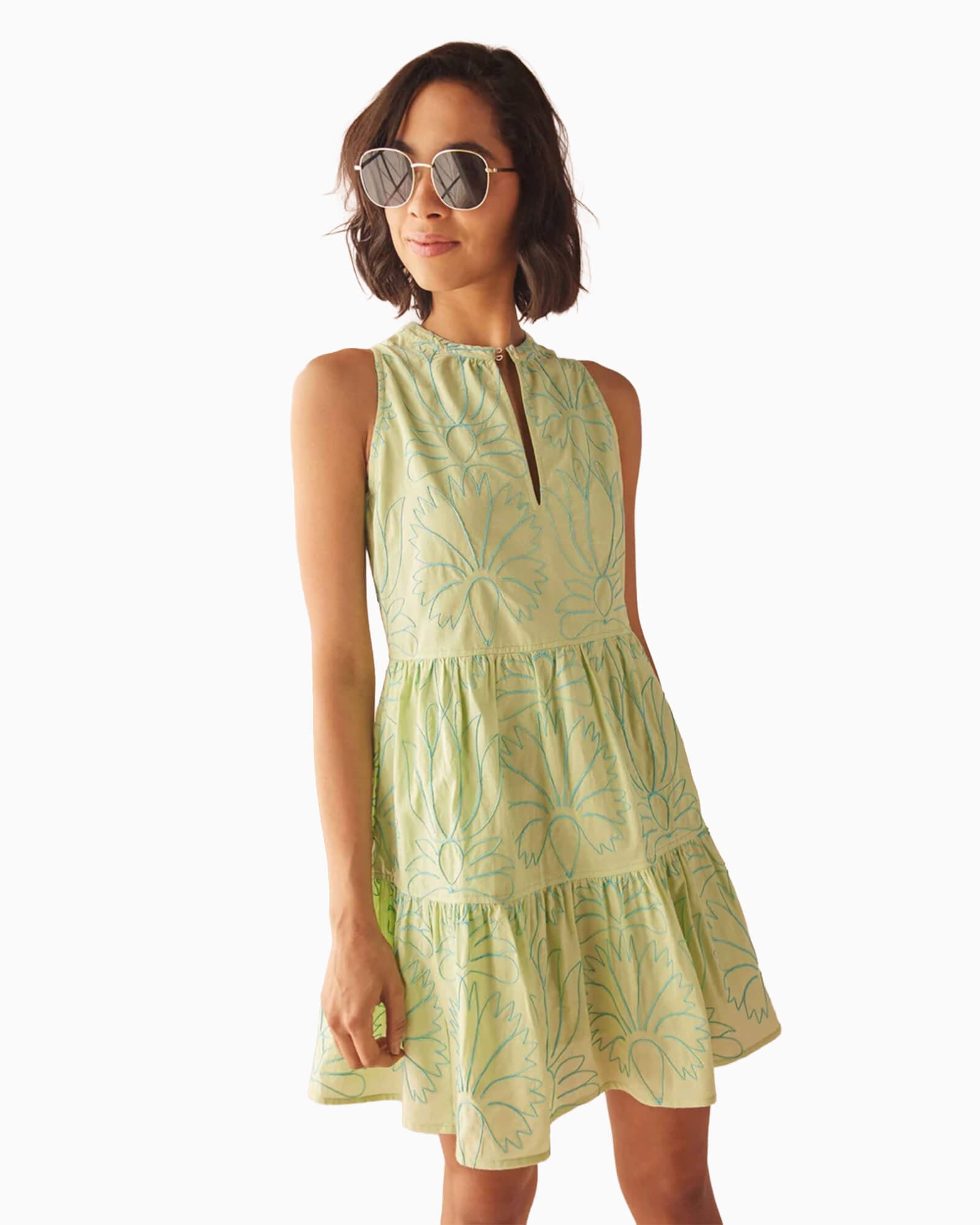 Elsie Mini Dress Laila Agave - Purple Poppy