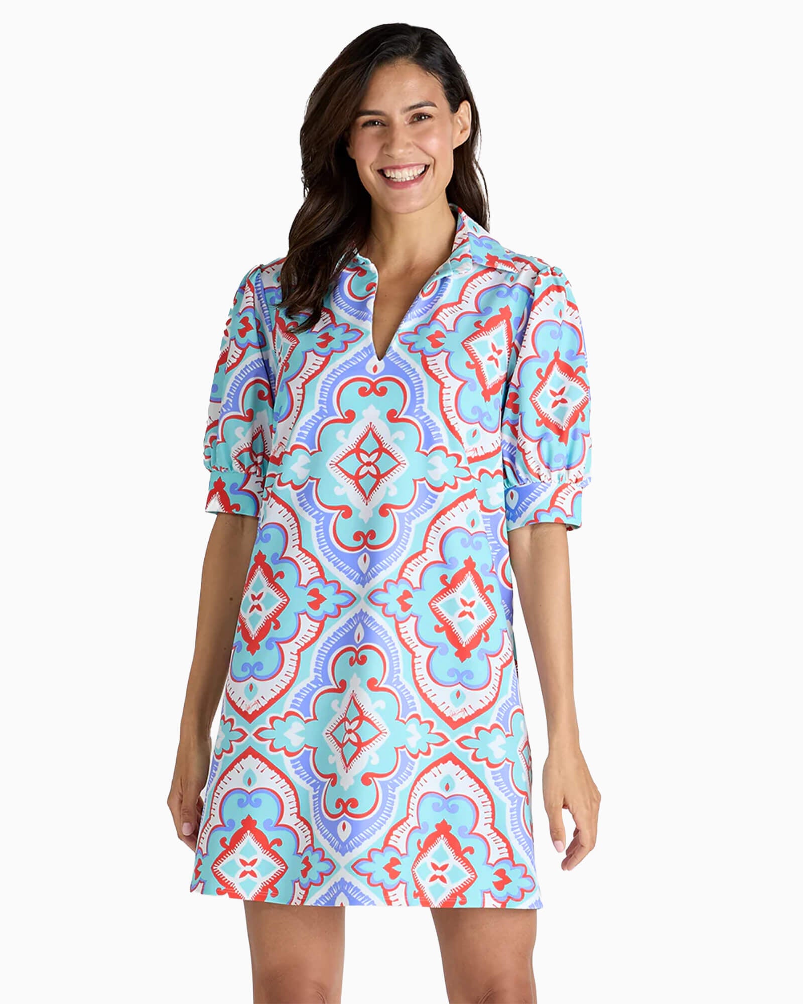 Emerson Dress Fez Tile Light Aqua