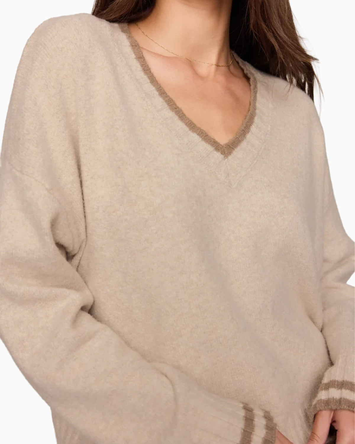 Endure V-Neck Sweater - Purple Poppy