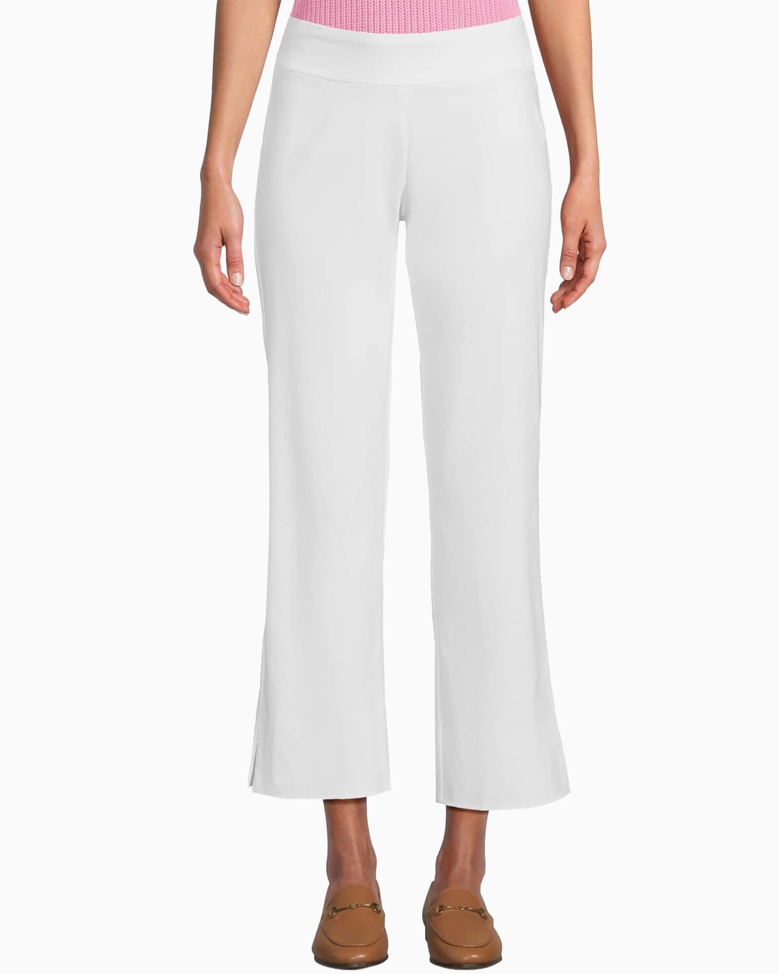 Krazy Larry Pull-On Wide Ankle Pant White
