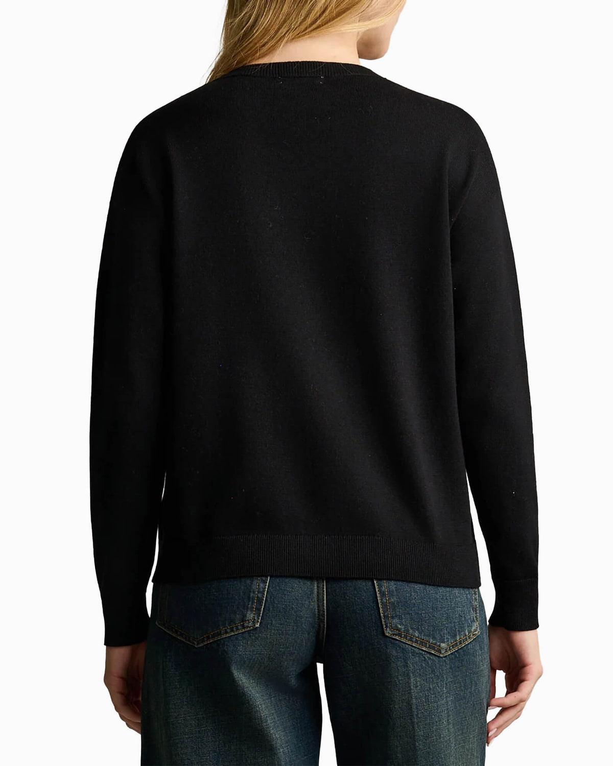 Flower Power Cotton Sweater Black