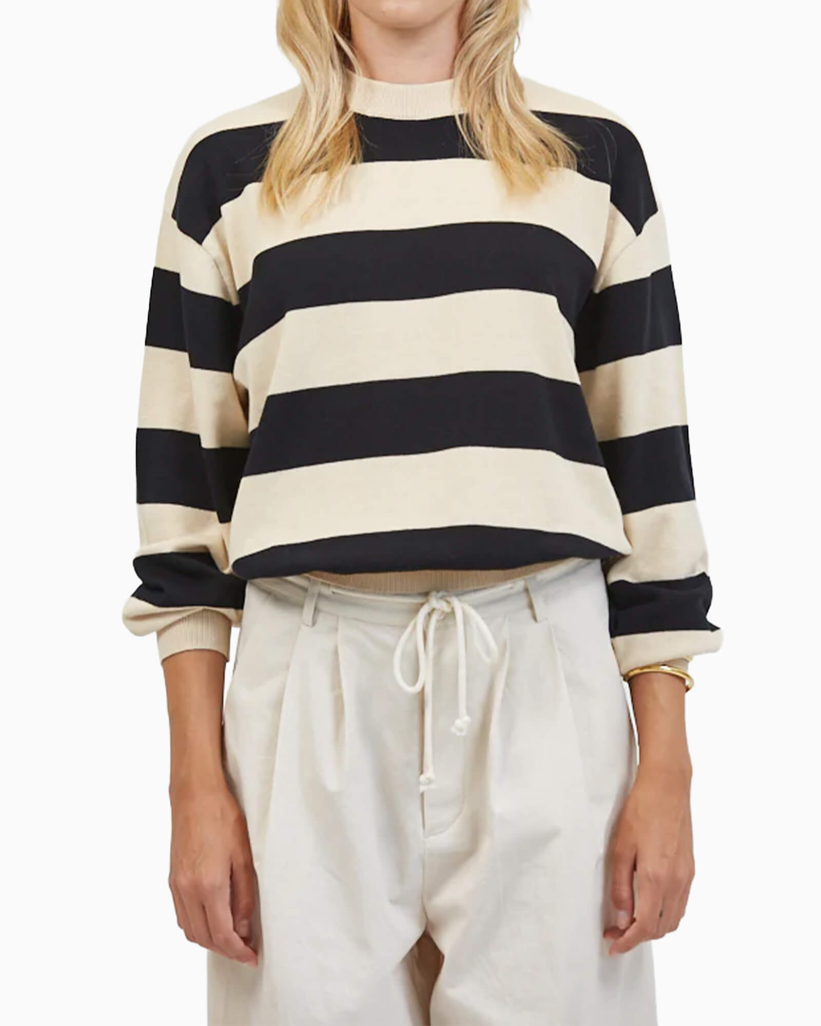 Francine Striped Sweater Black