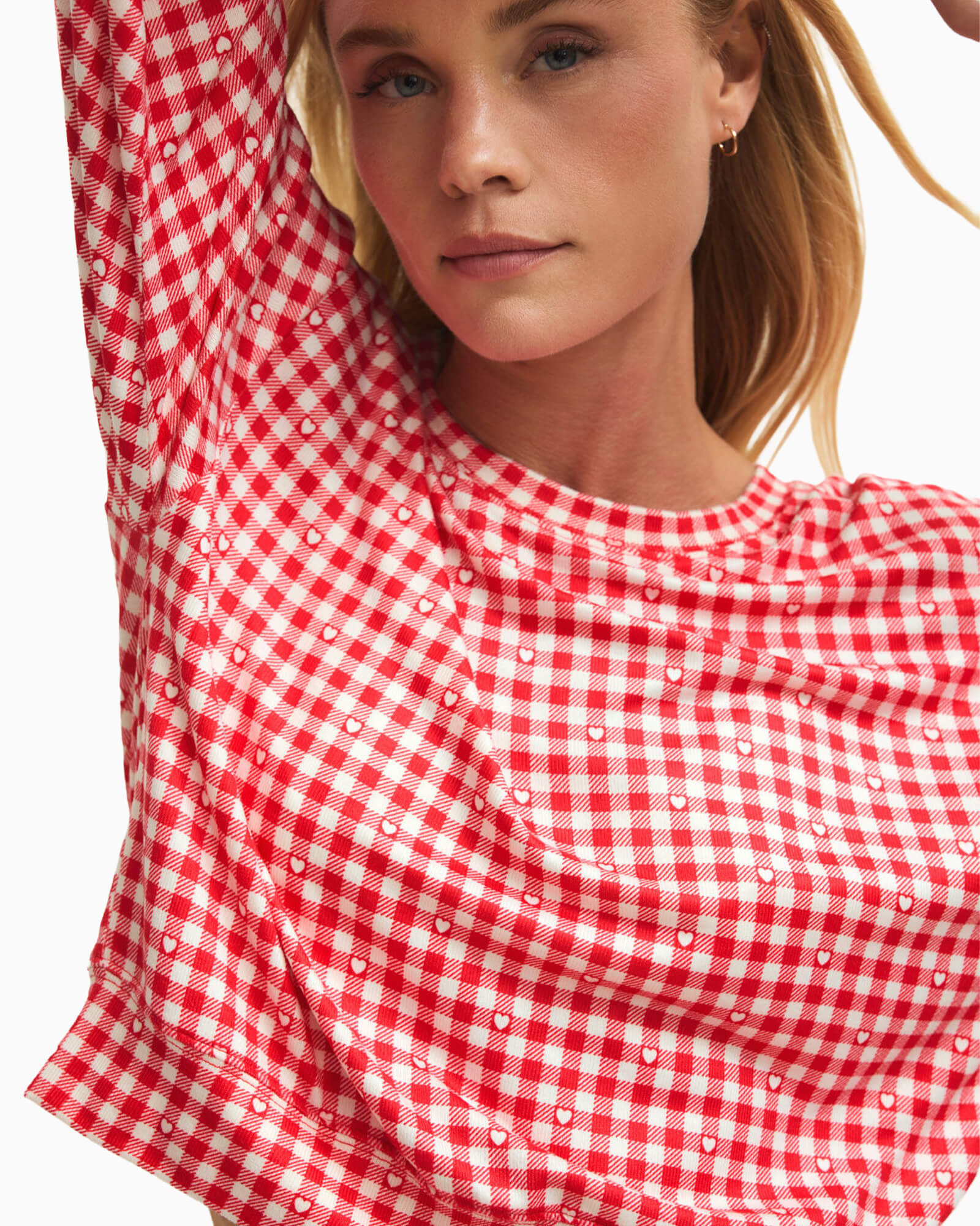 Bisous Gingham Long Sleeve Top