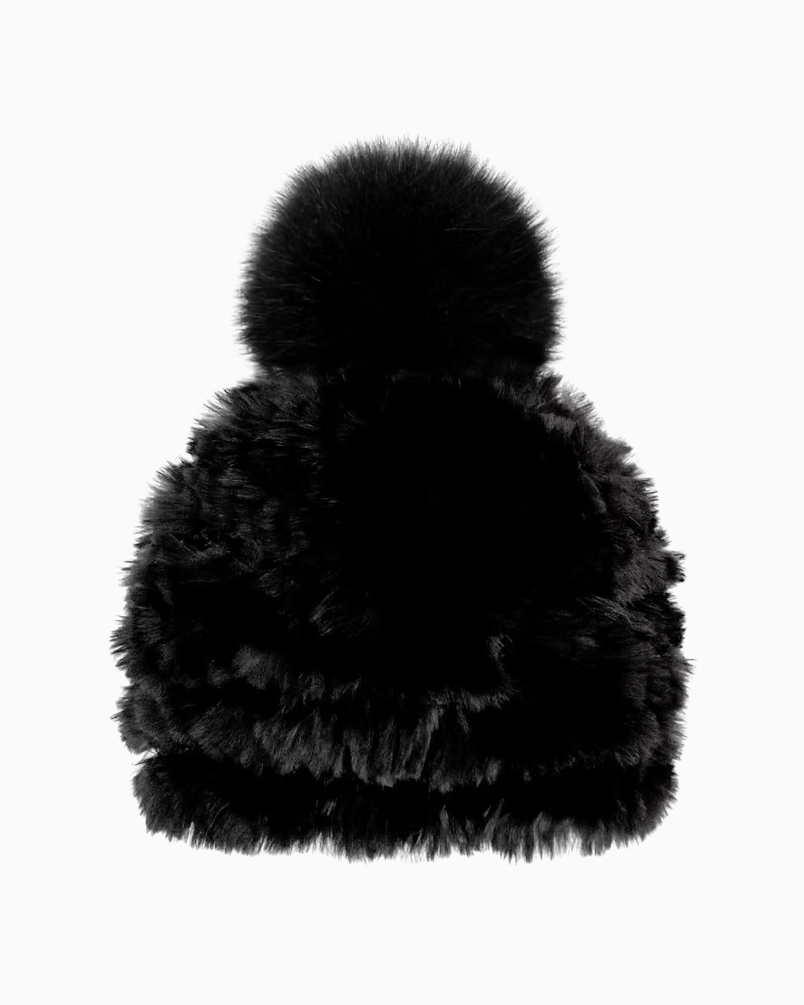 Rabbit Fur Beanie Black