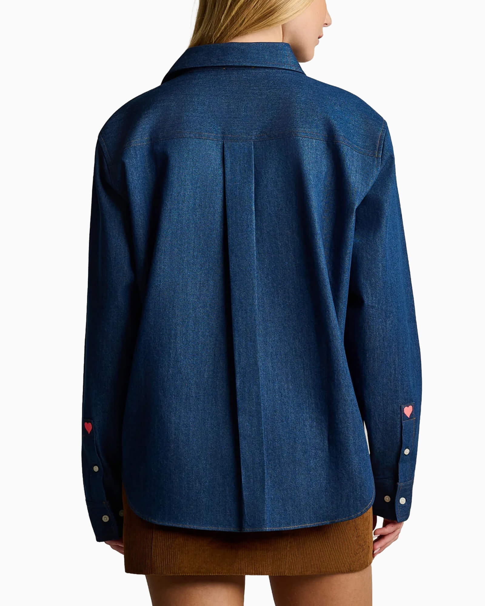 Ruffled Up Woven Denim Top
