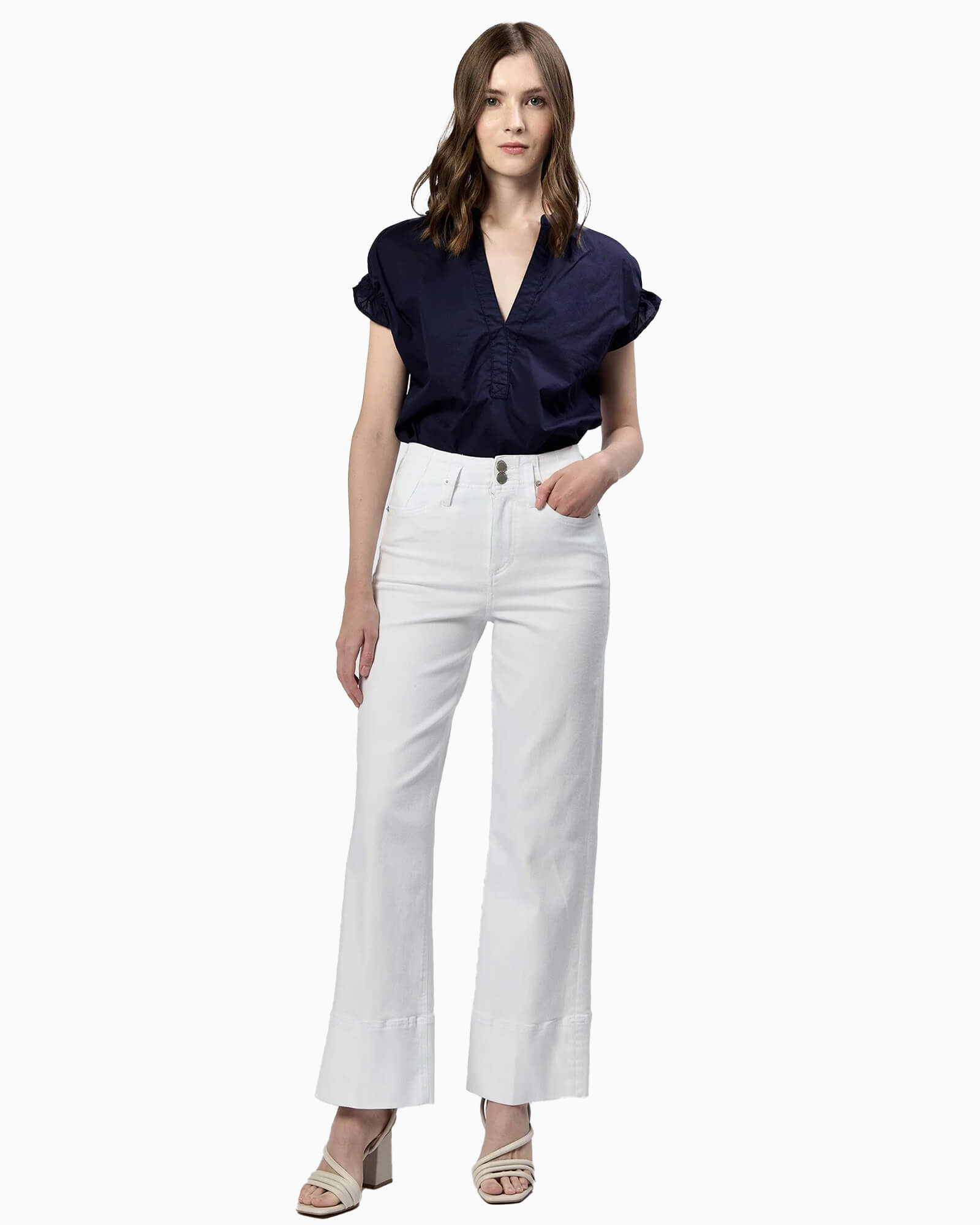 Holly High Rise Wide Hem Straight Jeans