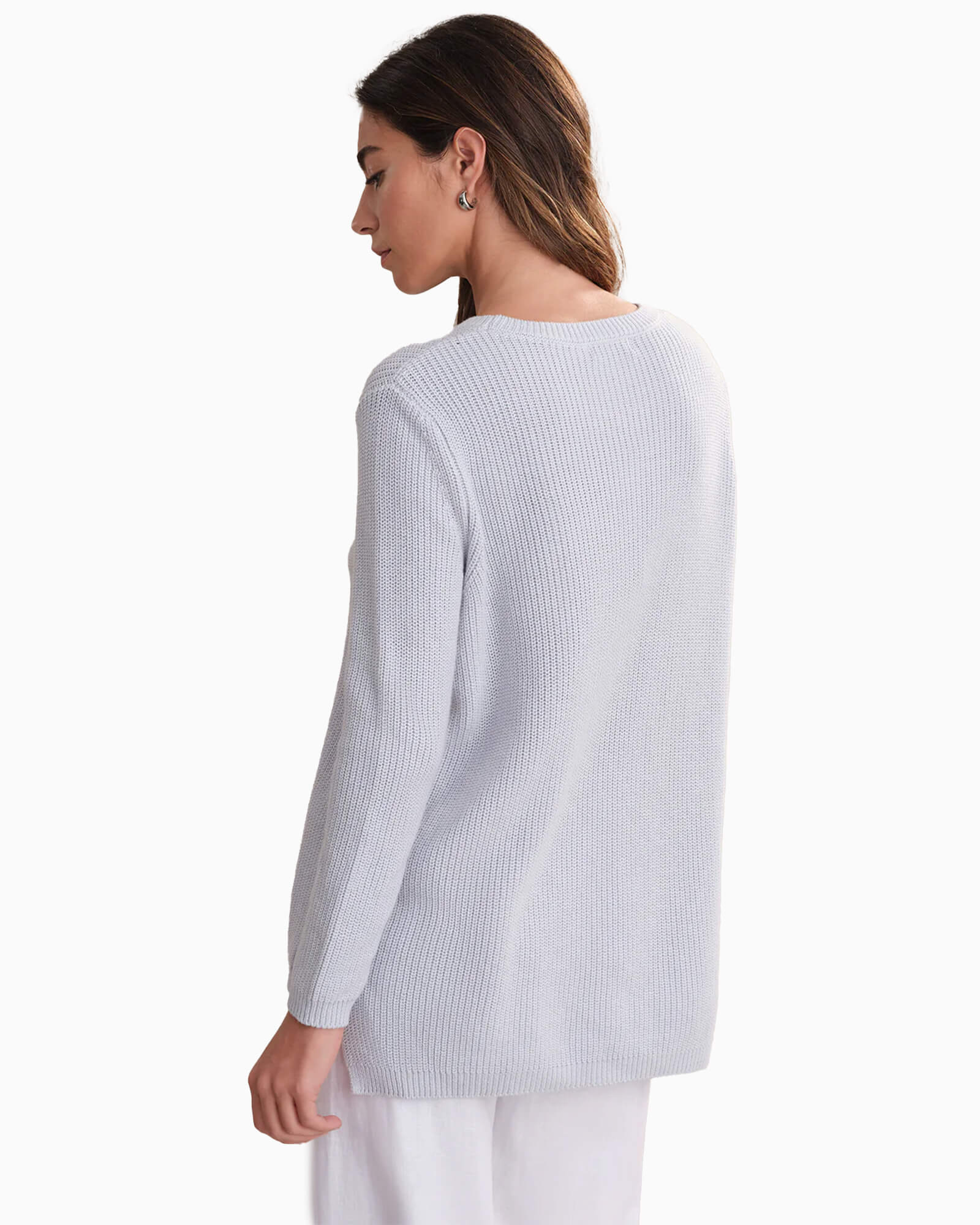 Emma Crewneck Shaker Stitch Cotton Sweater
