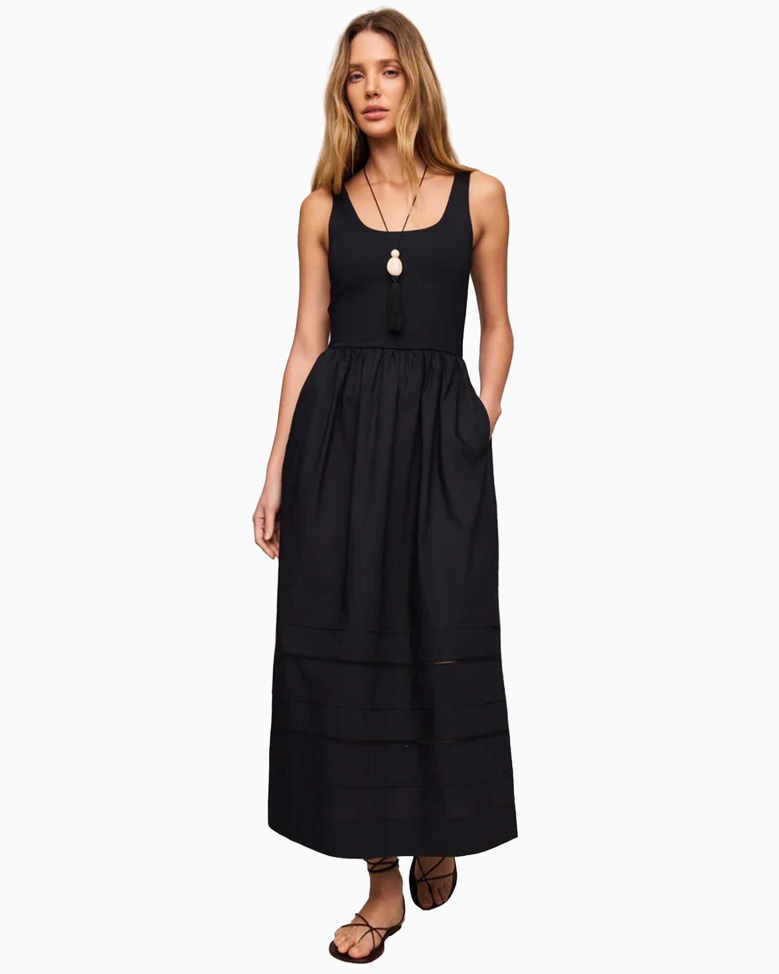 Johanna Sleeveless Midi Dress Black
