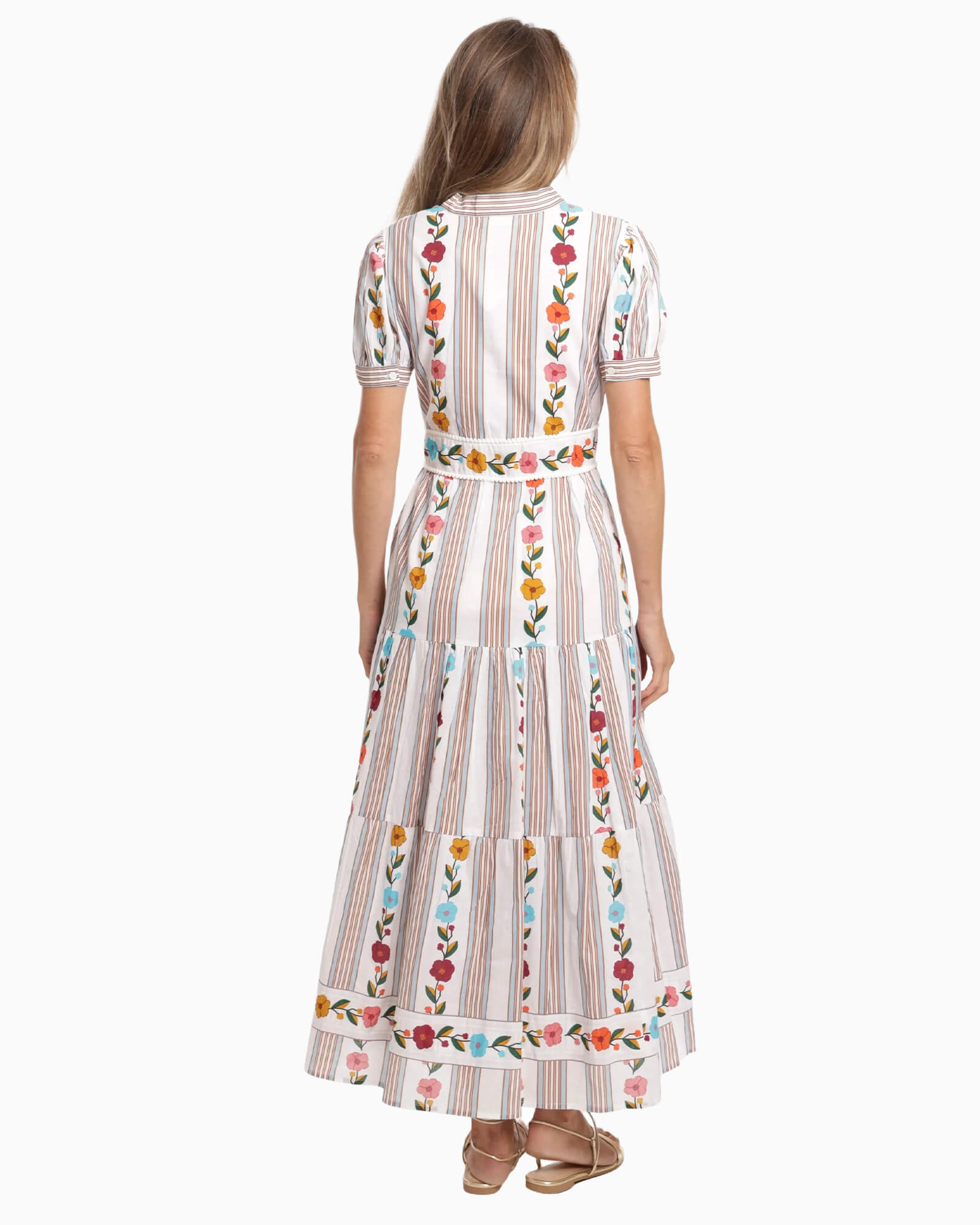 Joy Dress Multi Embroidered - Purple Poppy