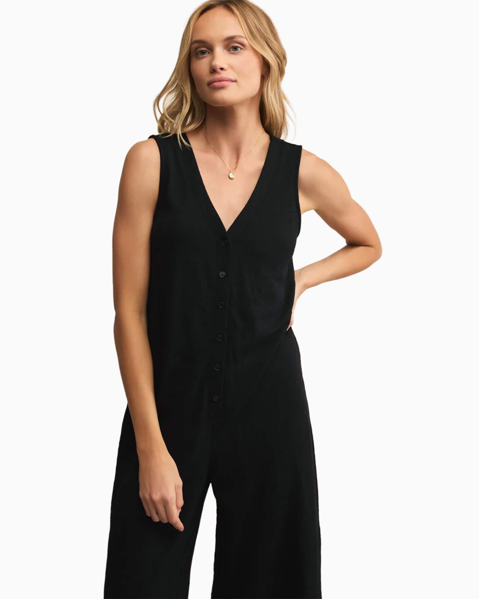 Solace Textured Slub Jumpsuit